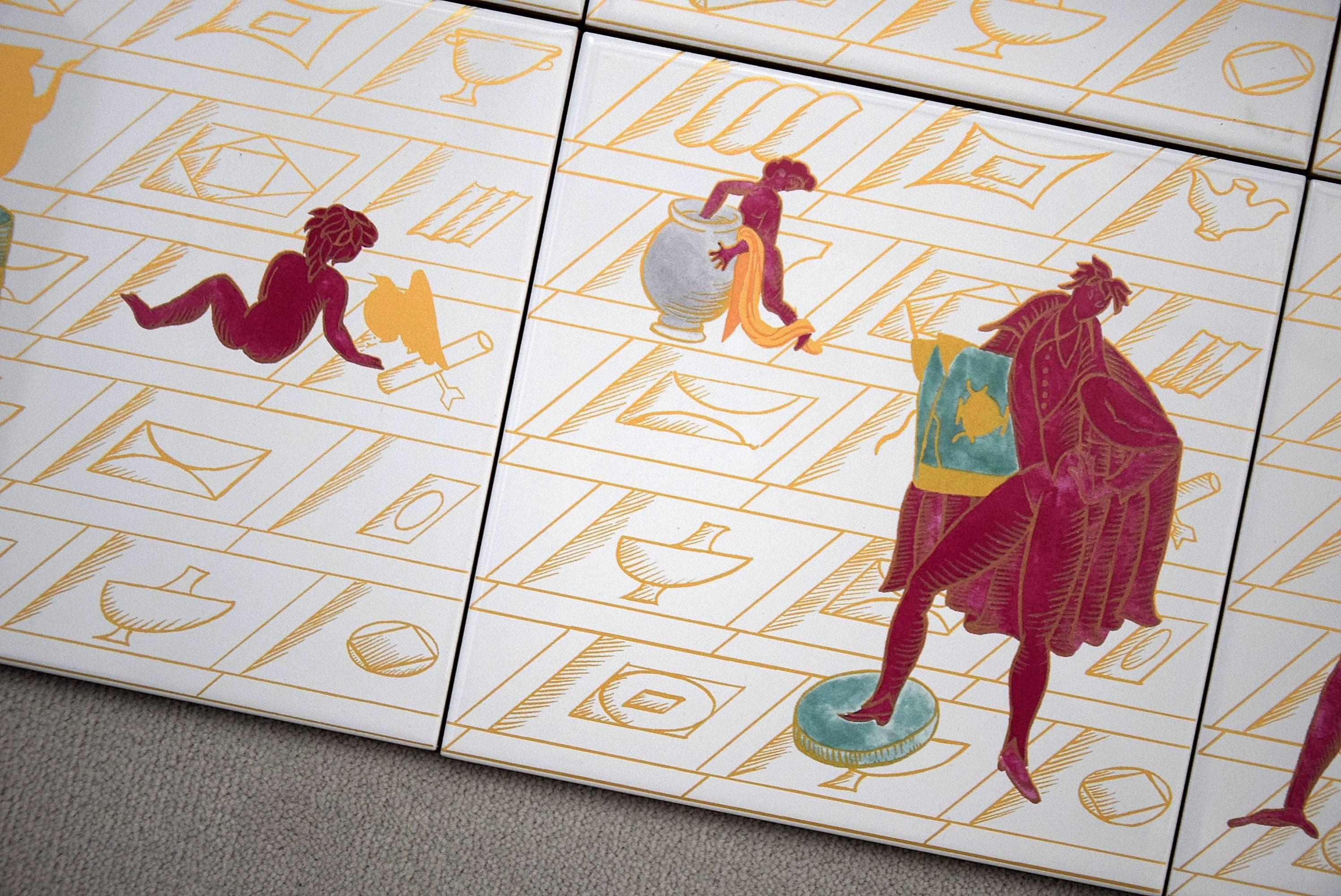 Ceramic Tiles with La Conversazione Classica Designed by Gio Ponti In Excellent Condition In Weesp, NL