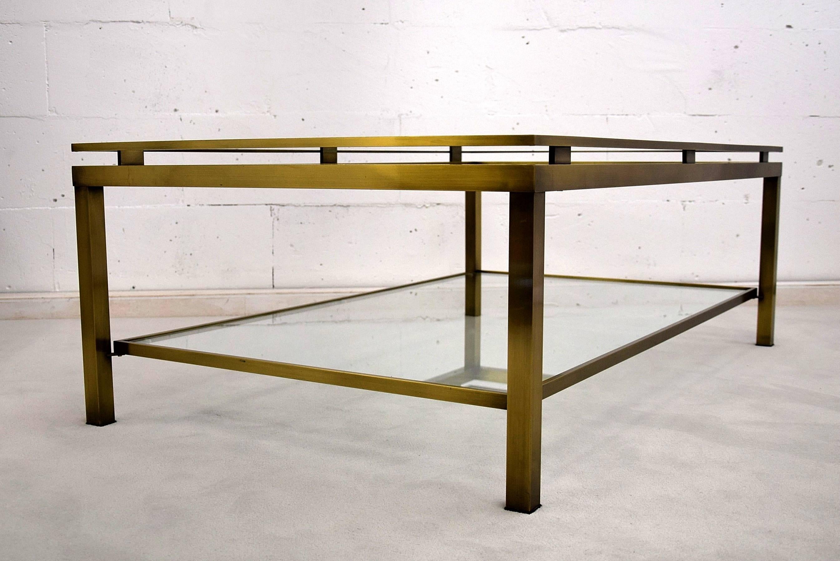 French Sophisticated Brass Coffee Table by Guy Lefevre for Maison Jansen, 1970s