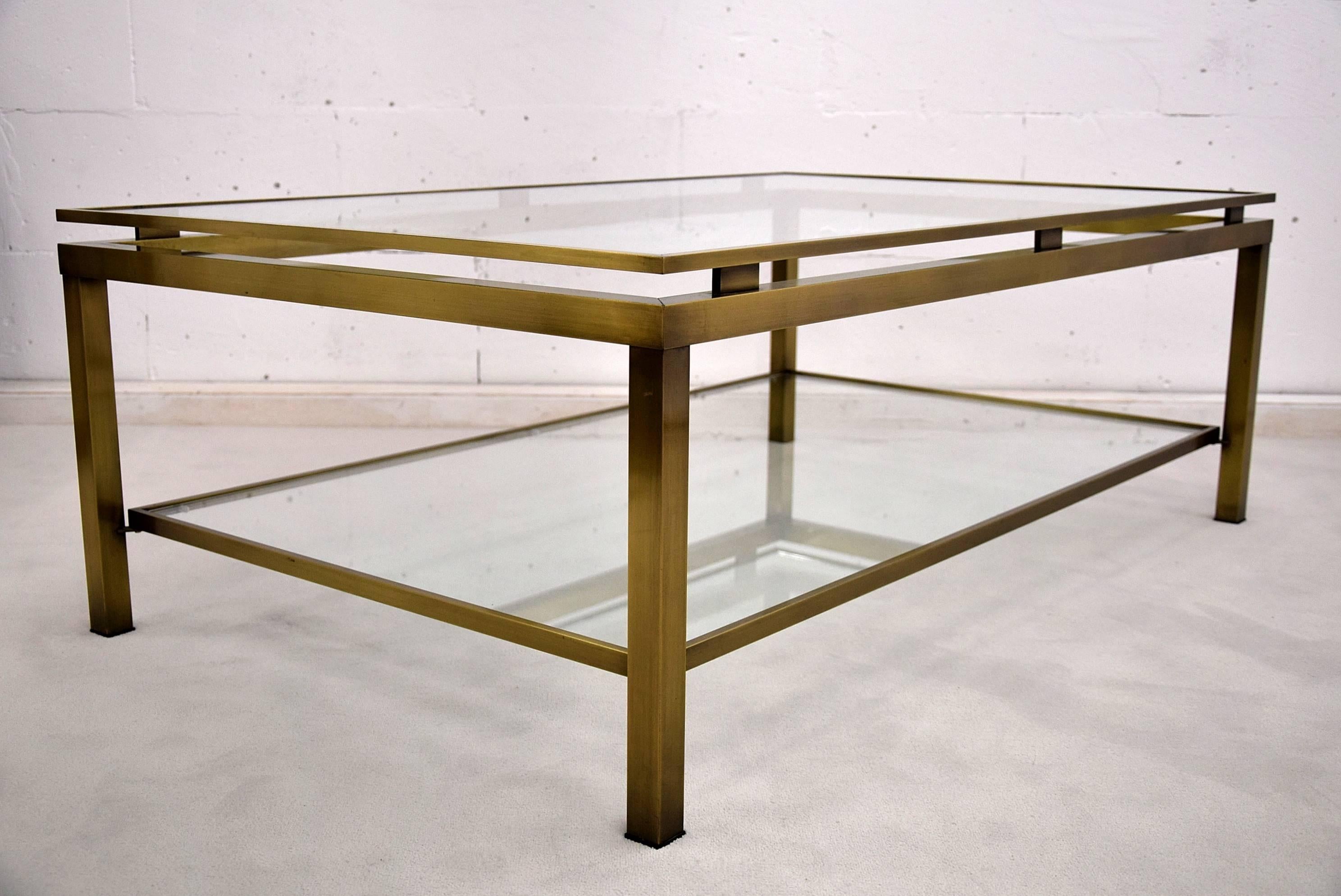 Sophisticated Brass Coffee Table by Guy Lefevre for Maison Jansen, 1970s 1