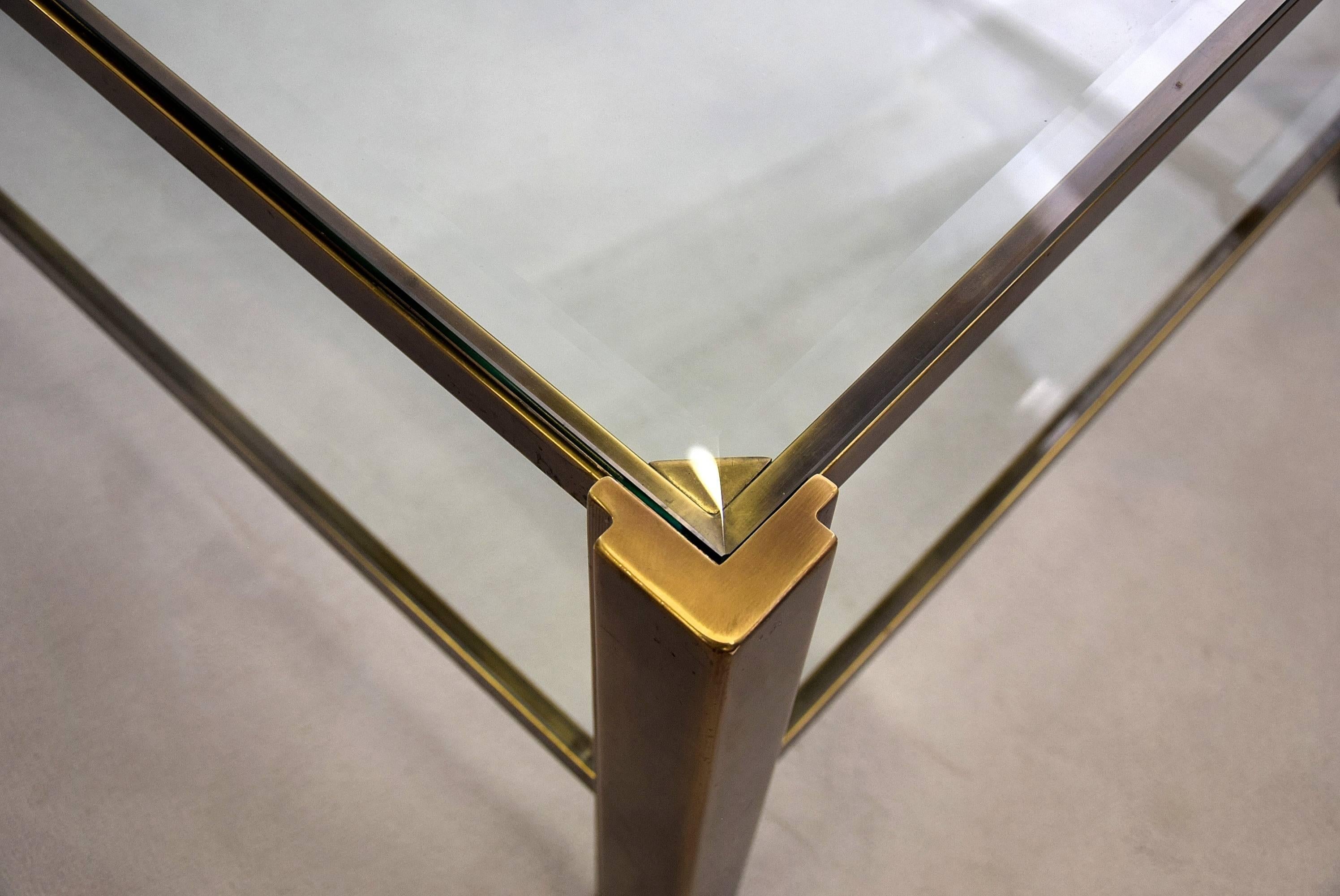 Sophisticated 1980s Maison Jansen Solid Brass Coffee Table 2