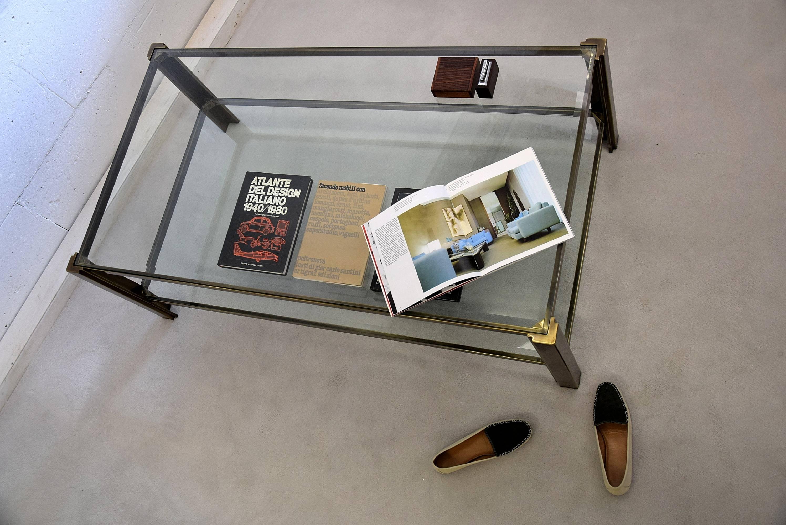 Sophisticated 1980s Maison Jansen Solid Brass Coffee Table In Good Condition In Weesp, NL