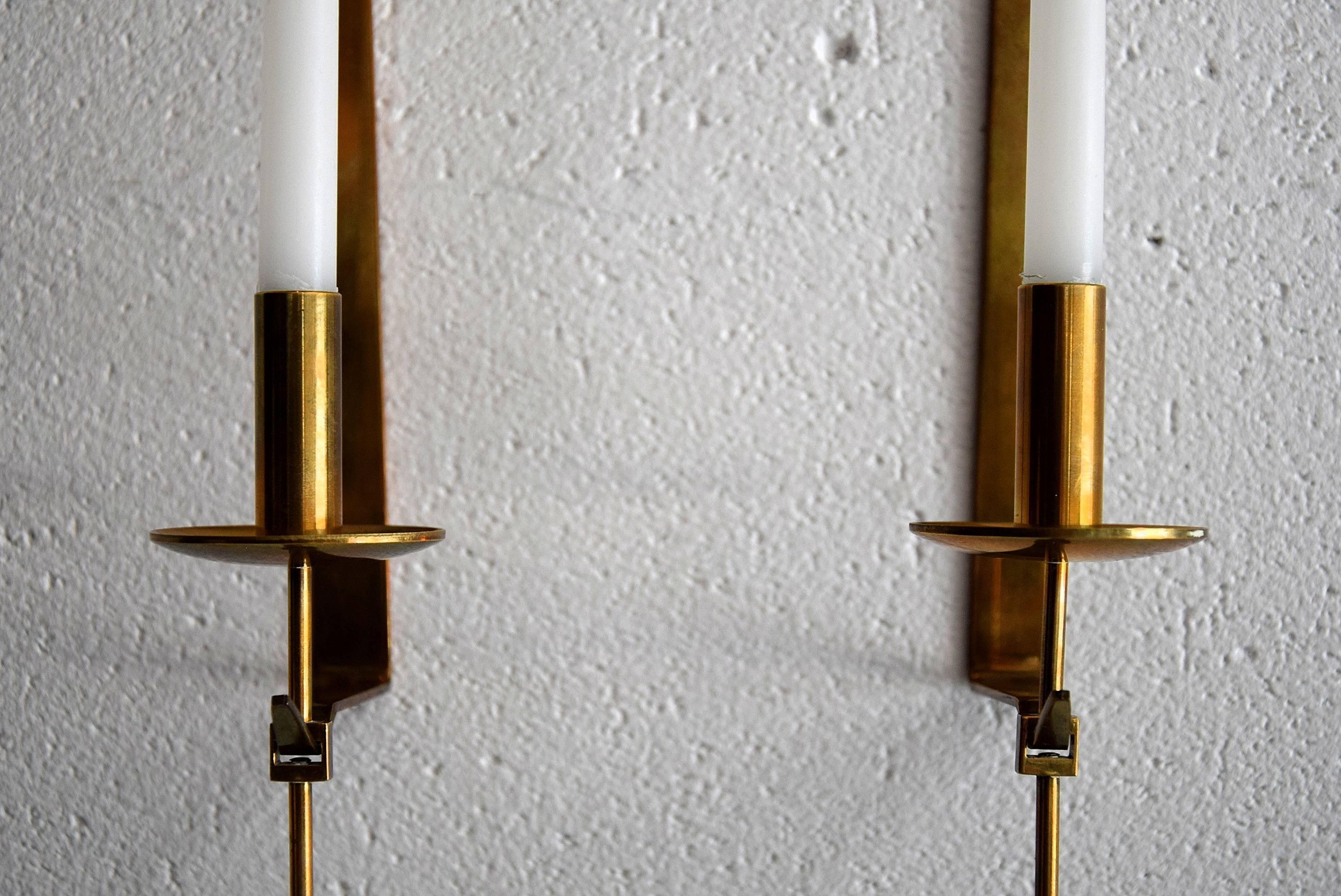 Swedish Pair of Candle Sconces by Pierre Forssell for Skultuna