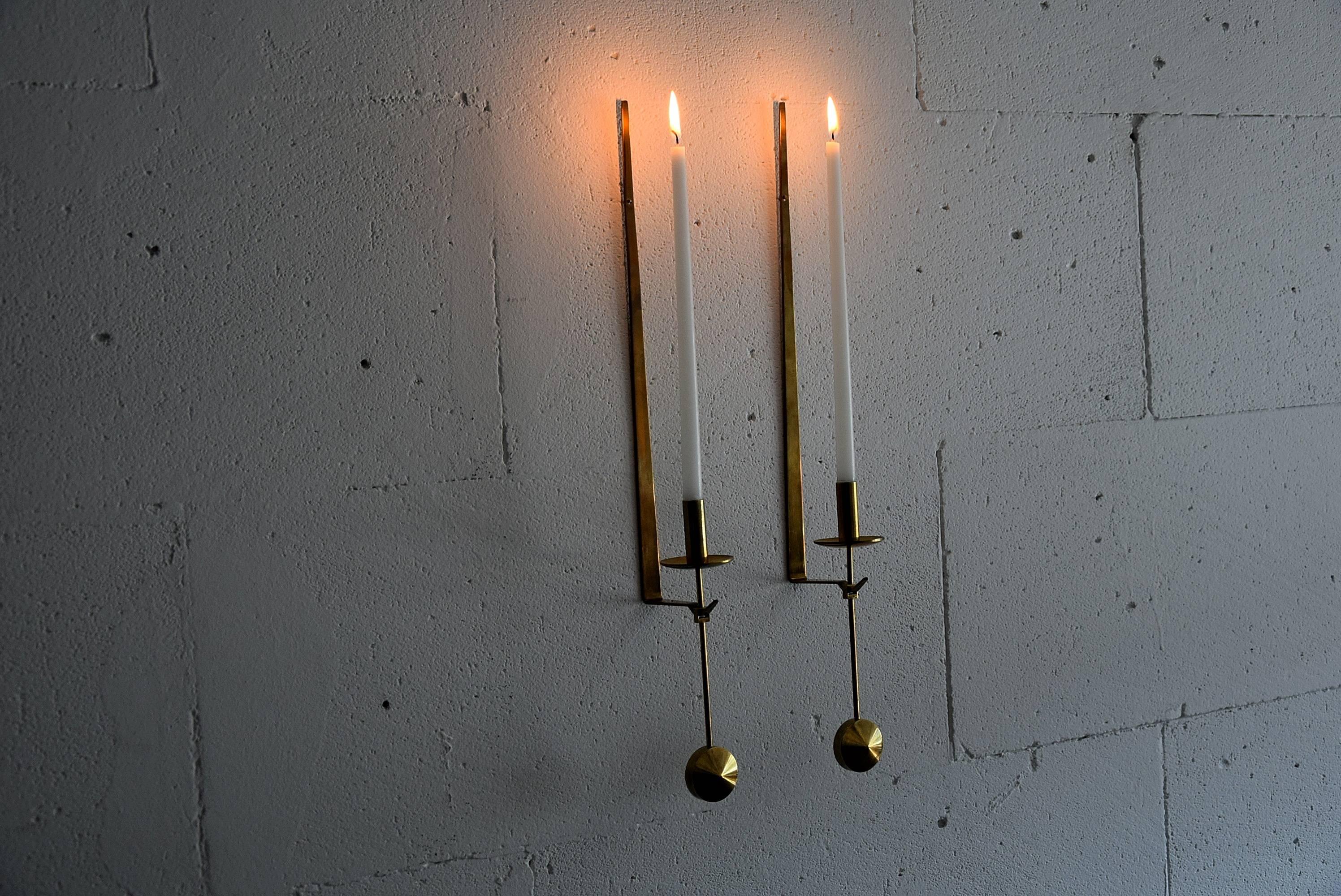 Mid-20th Century Pair of Candle Sconces by Pierre Forssell for Skultuna