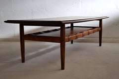 Moderner Couchtisch aus Jatoba und Messing aus der Mitte des Jahrhunderts