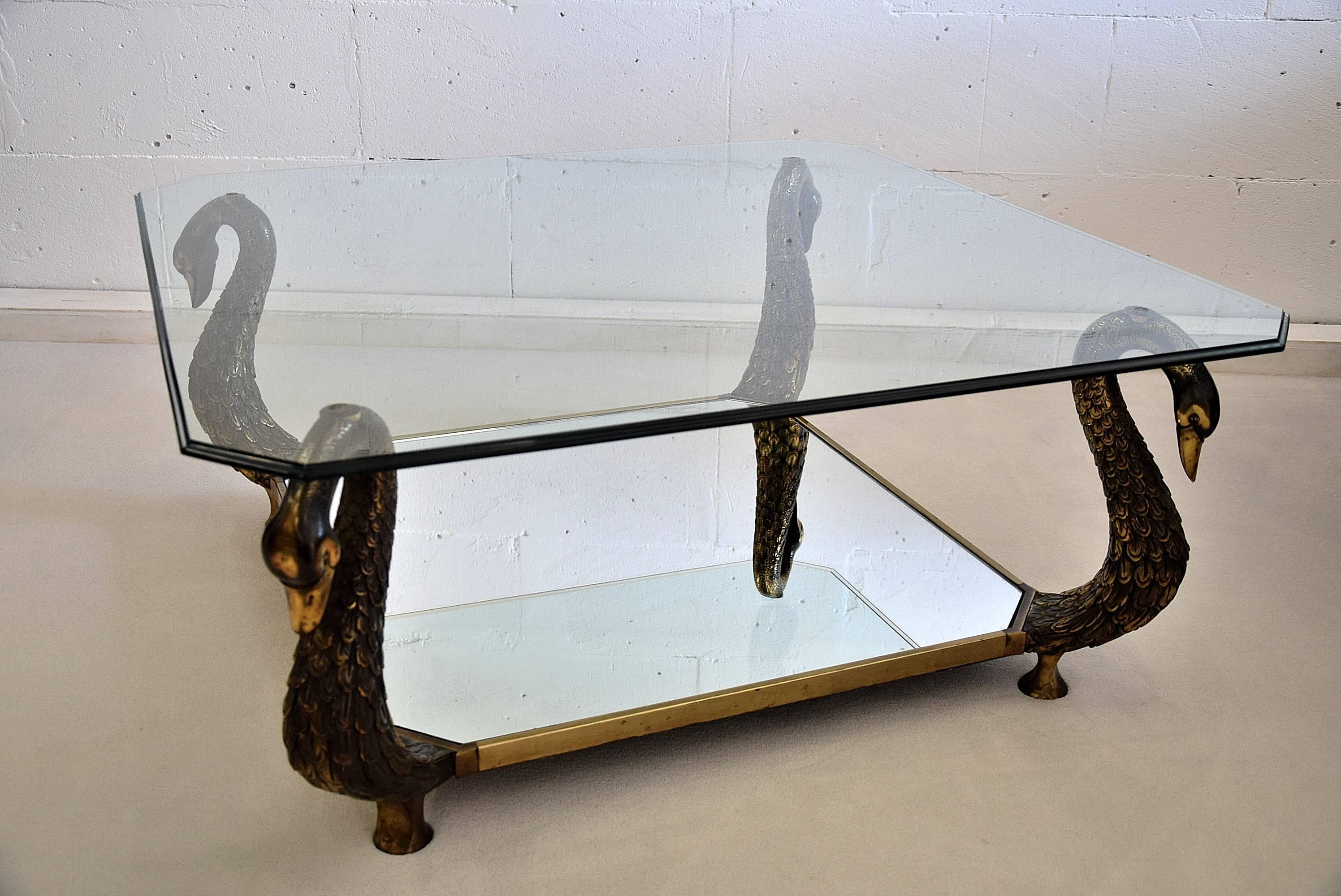 Hollywood Regency Brass Coffee Table For Sale 3