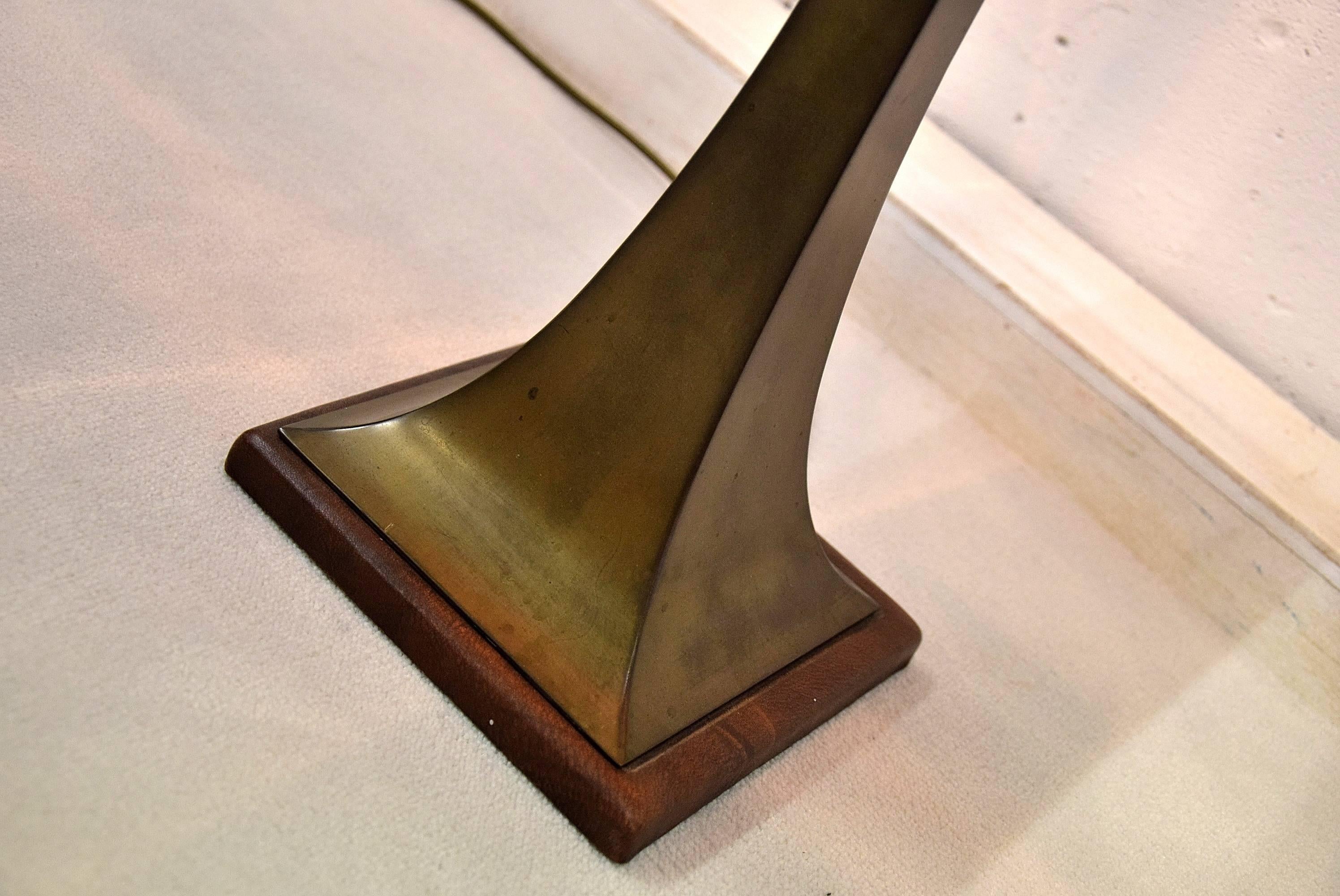 Maison Jansen Mid Century Modern Brass Table Lamp For Sale 2