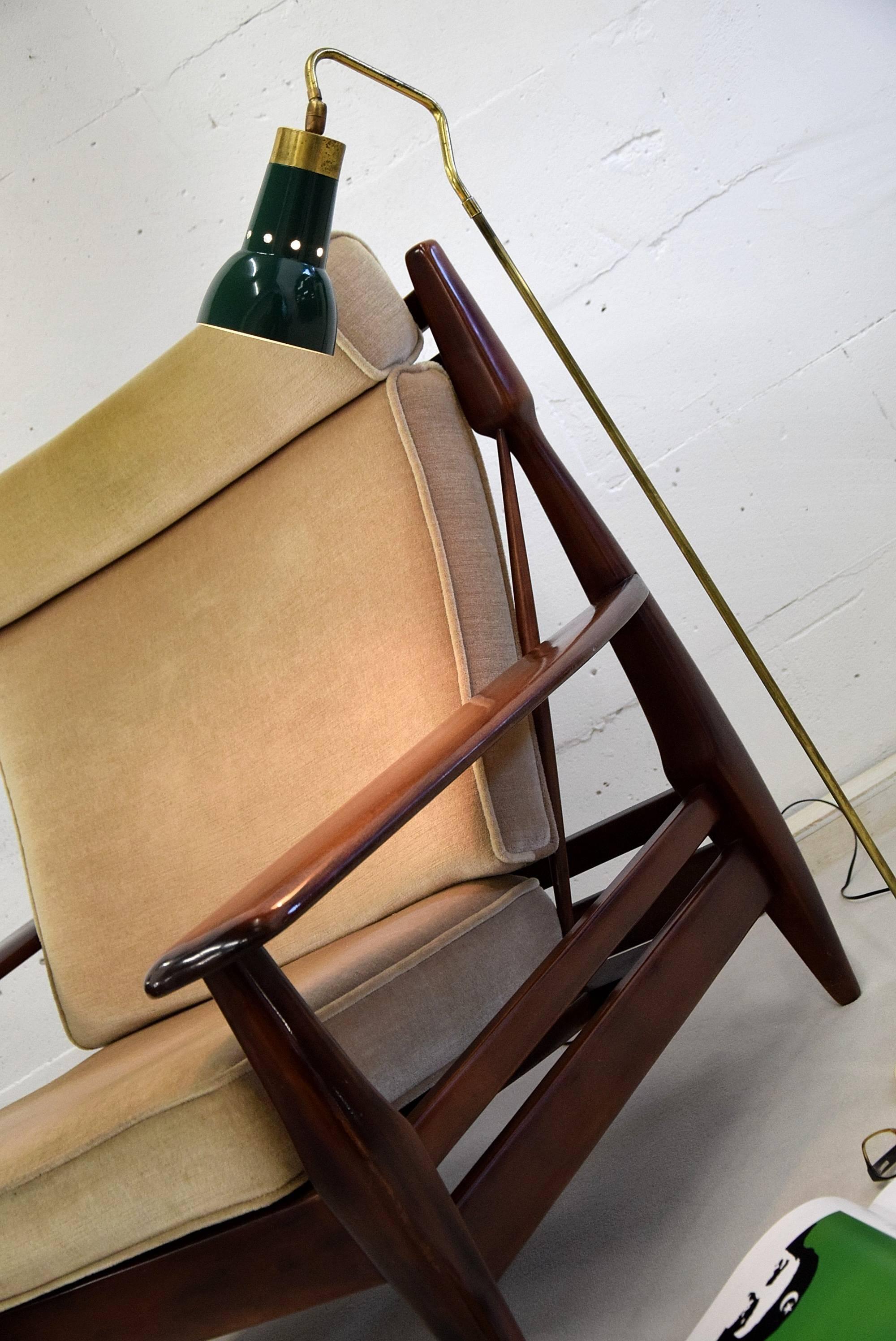 Stilux Mid Century Modern Brass and Marble Floor Lamp In Good Condition For Sale In Weesp, NL