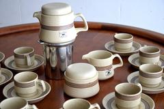 Late 1960s Ceramic Espresso Set, 15 Pieces, by Franco Pozzi