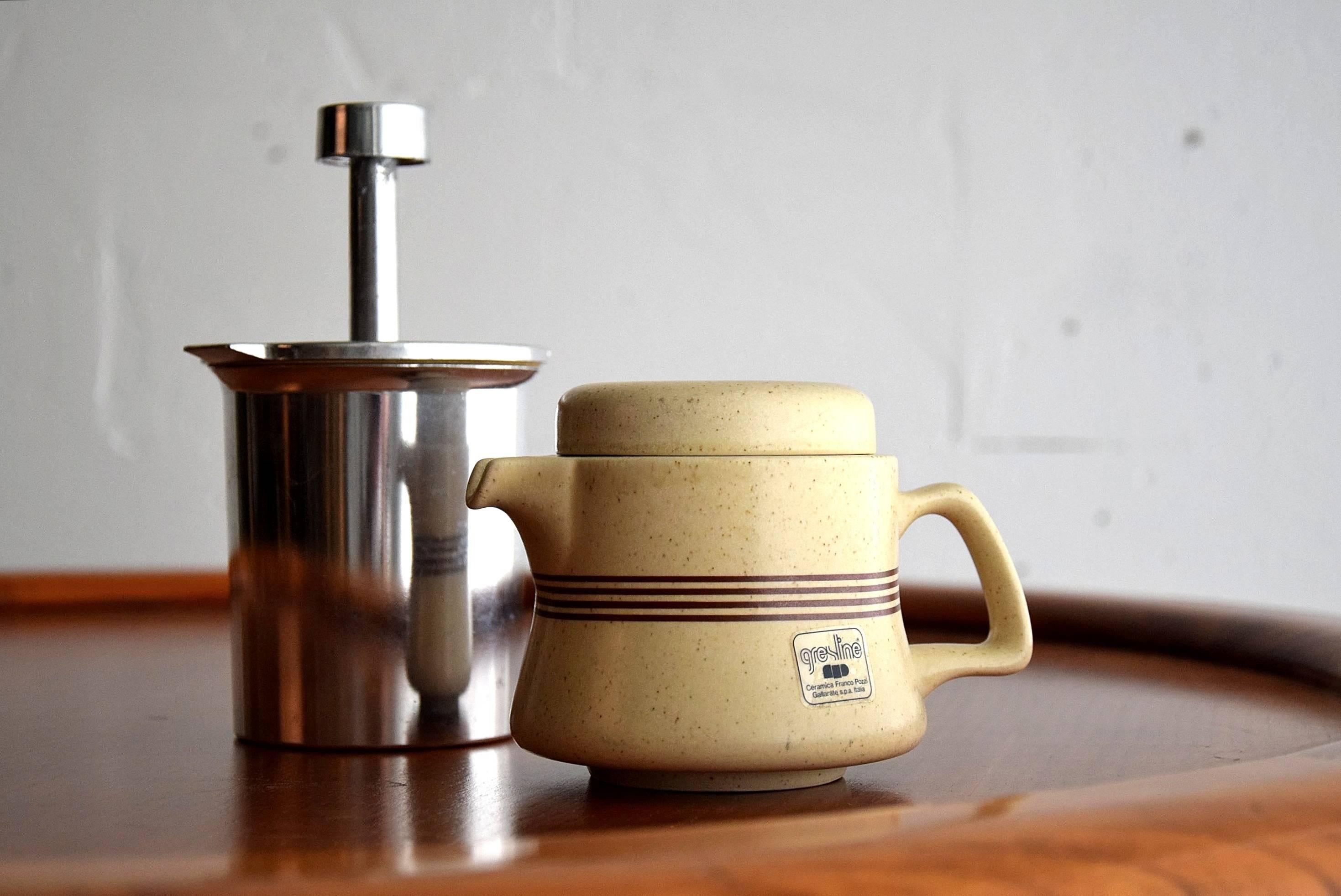 Mid-20th Century Late 1960s Ceramic Espresso Set, 15 Pieces, by Franco Pozzi