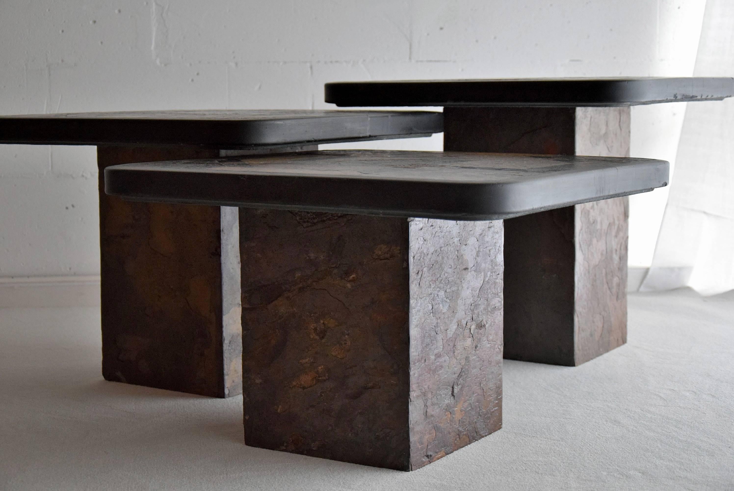 Dutch Set of Three 1960s Side / Coffee Tables by Paul Kingma