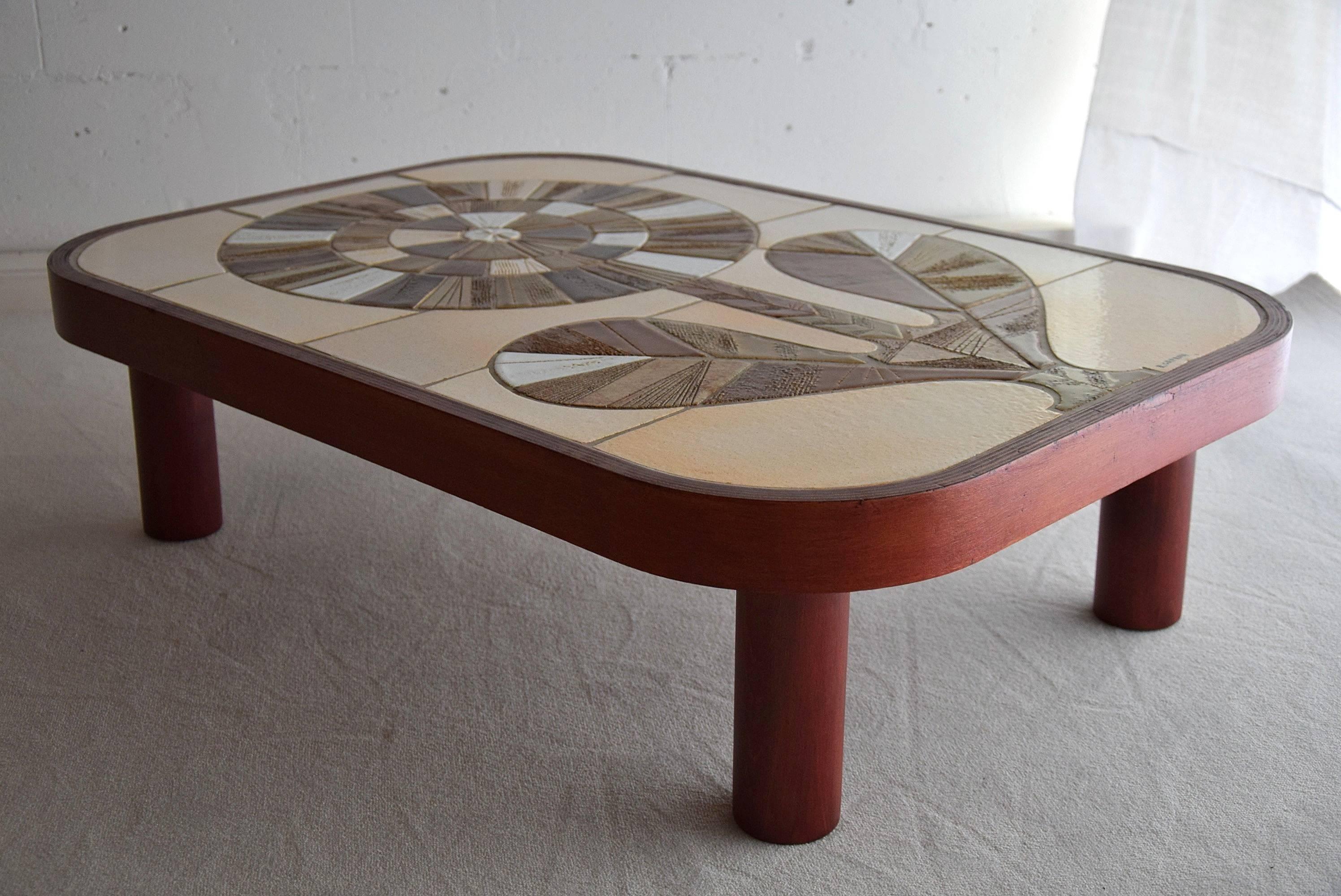 1970s Cocktail Table by Roger Capron 1