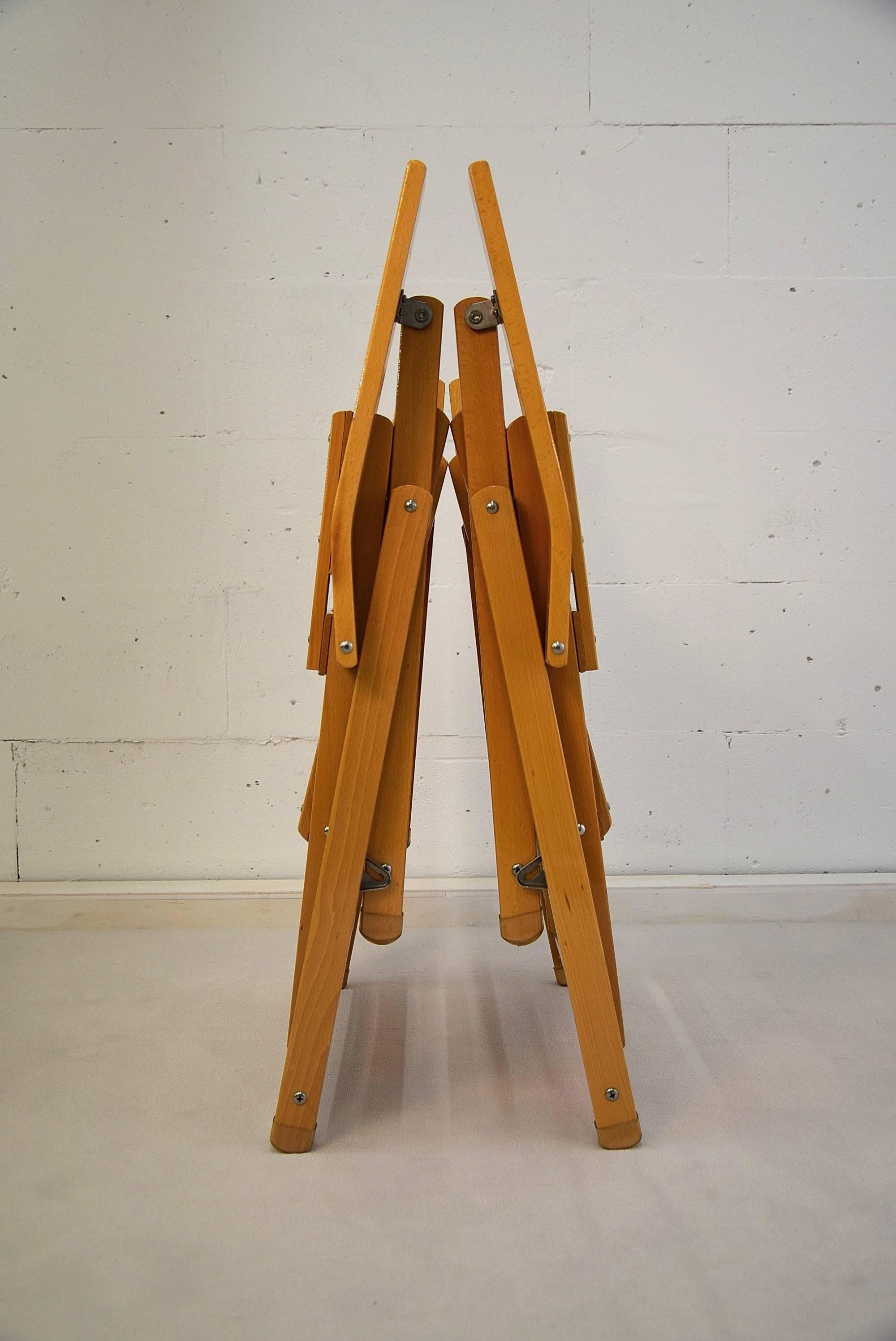 Late 1970s New Old Stock Foldable Deck Chairs Attributed to Ico Parisi For Sale 4