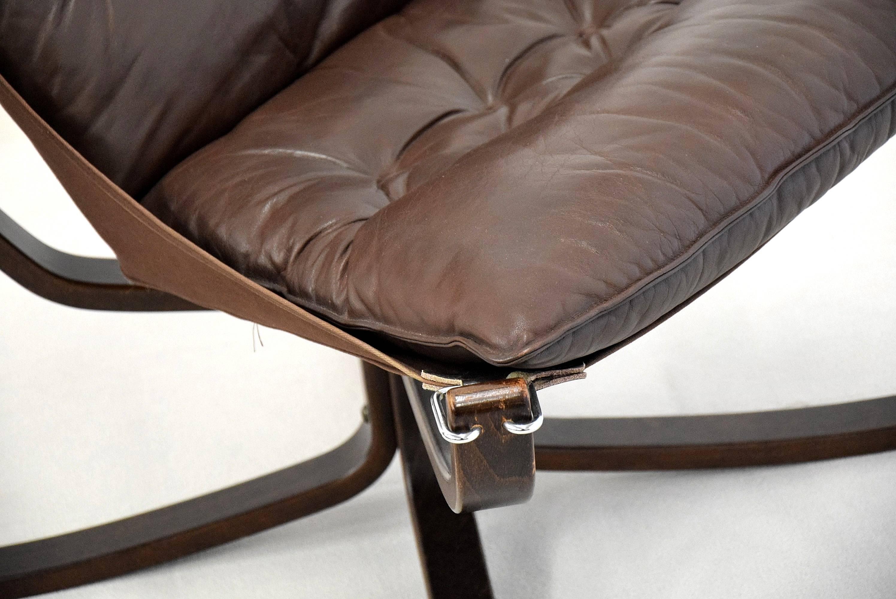 Leather Falcon Chair by Sigurd Resell for Vatne Møbler