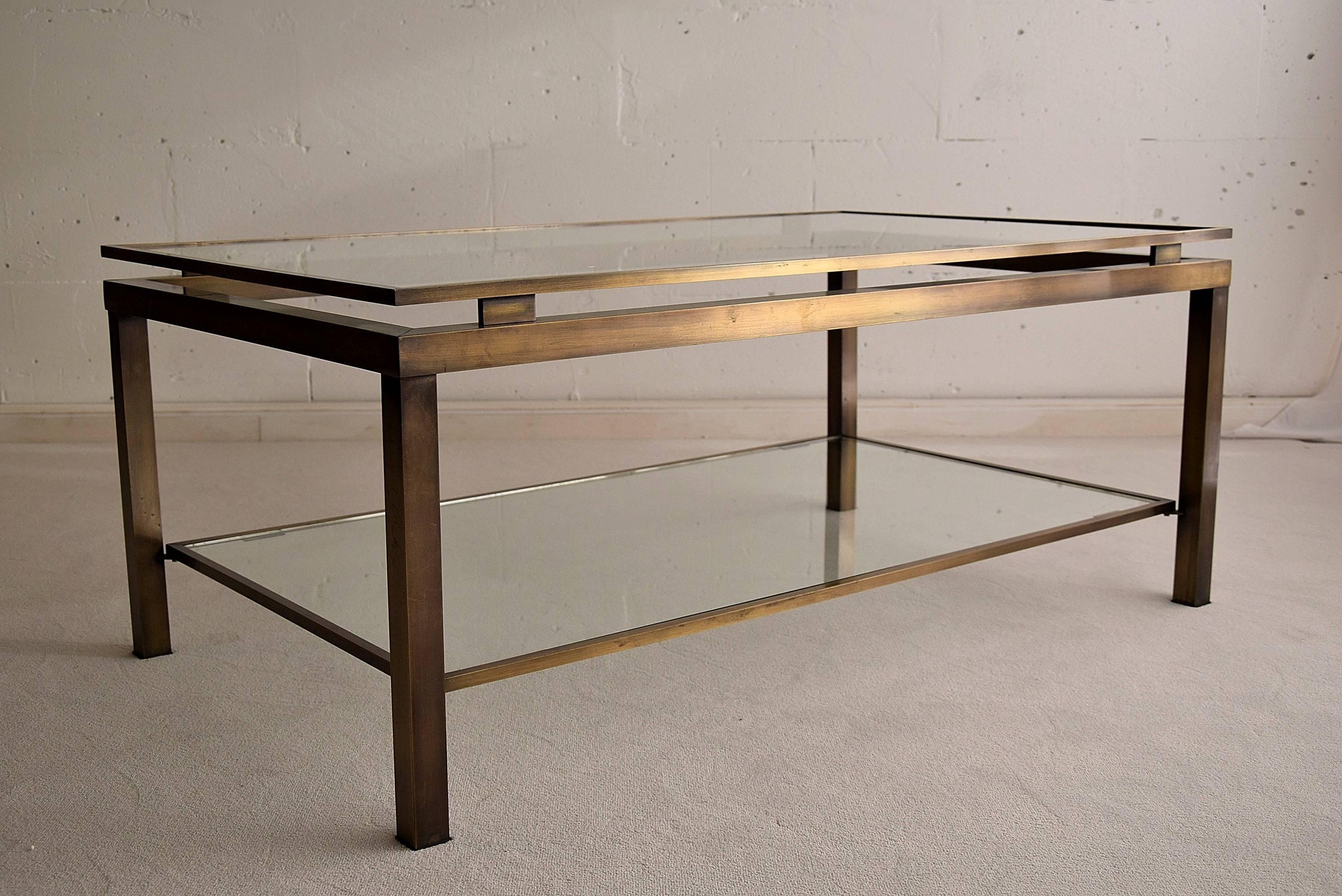 Late 20th Century 1970s Brass Coffee Table by Guy Lefevre for Maison Jansen