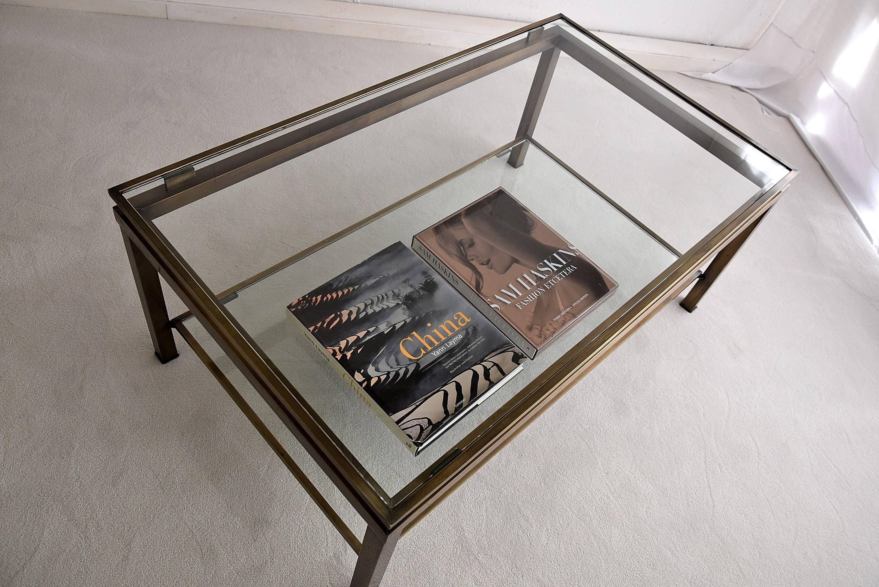 1970s Brass Coffee Table by Guy Lefevre for Maison Jansen 4