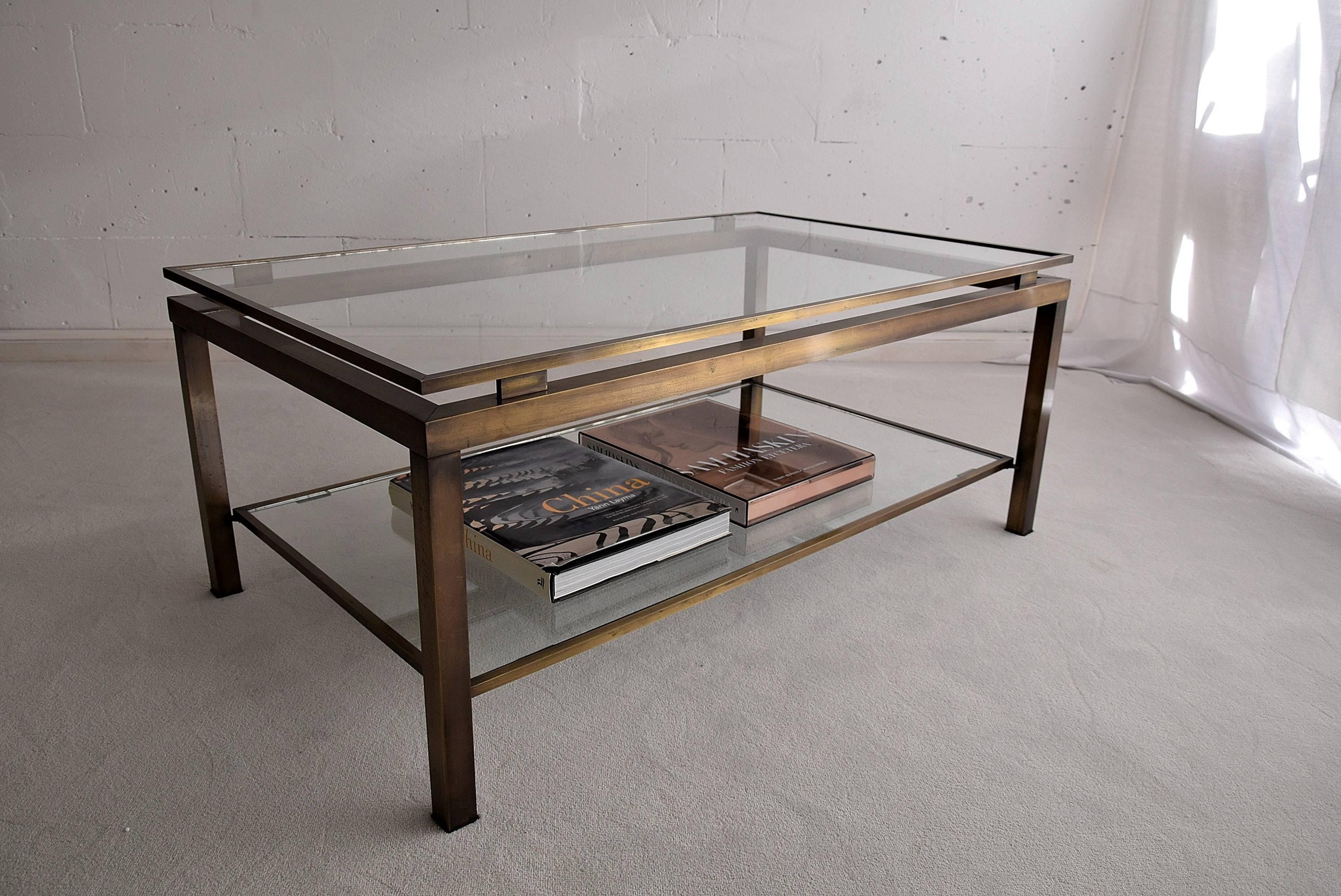 1970s Brass Coffee Table by Guy Lefevre for Maison Jansen 2
