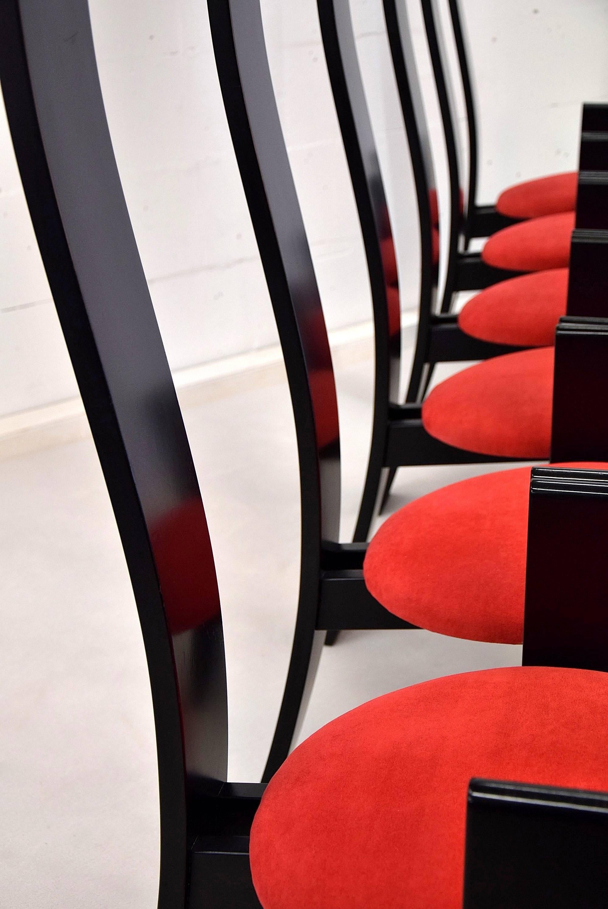 red and black dining chairs