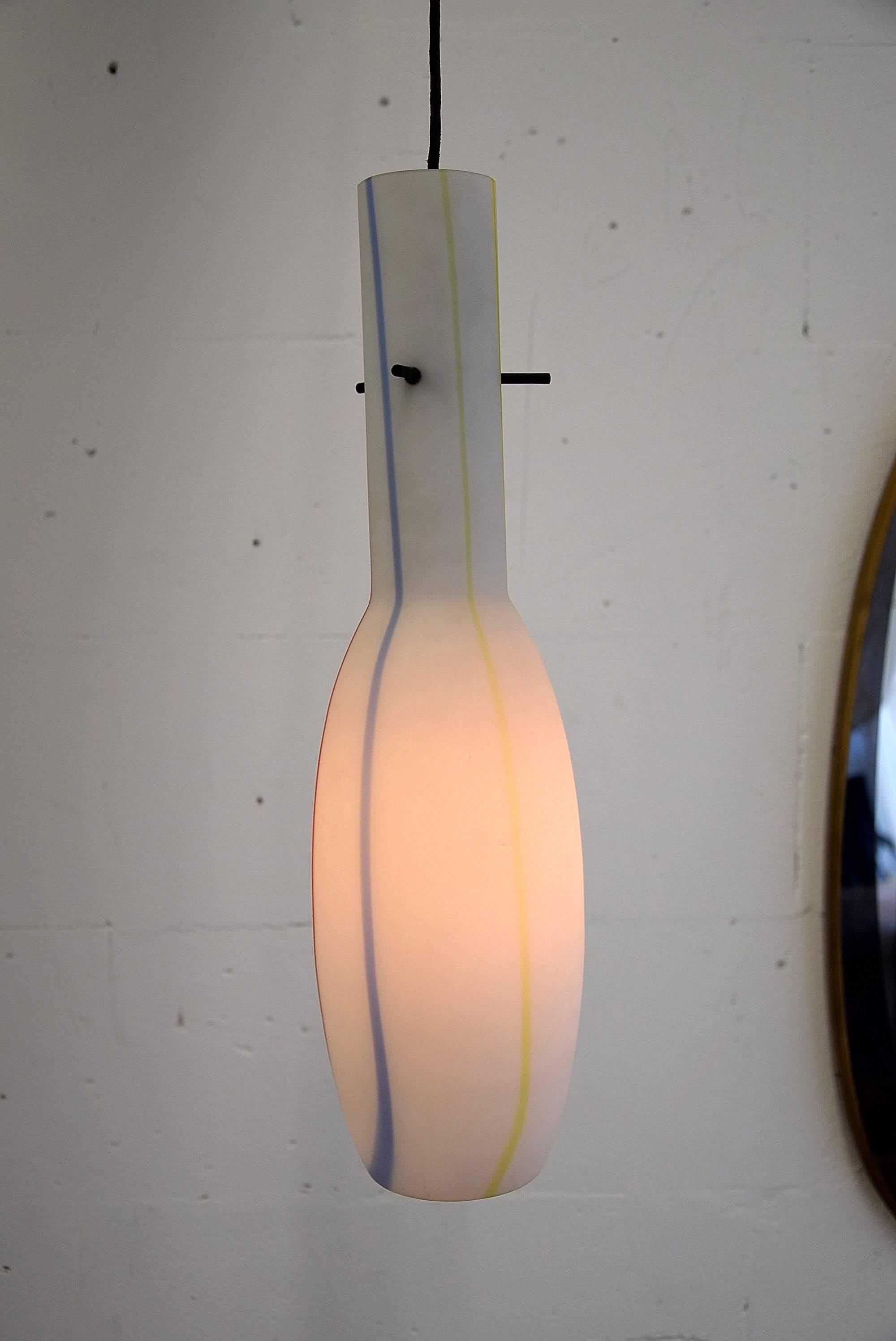 Mid-20th Century Two Pendant Fixtures by Alessandro Pianon for Vistosi, Murano, Italy For Sale