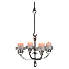 iittala Mid-Century Modern Wrought Iron and Glass Ceiling Candle Holder