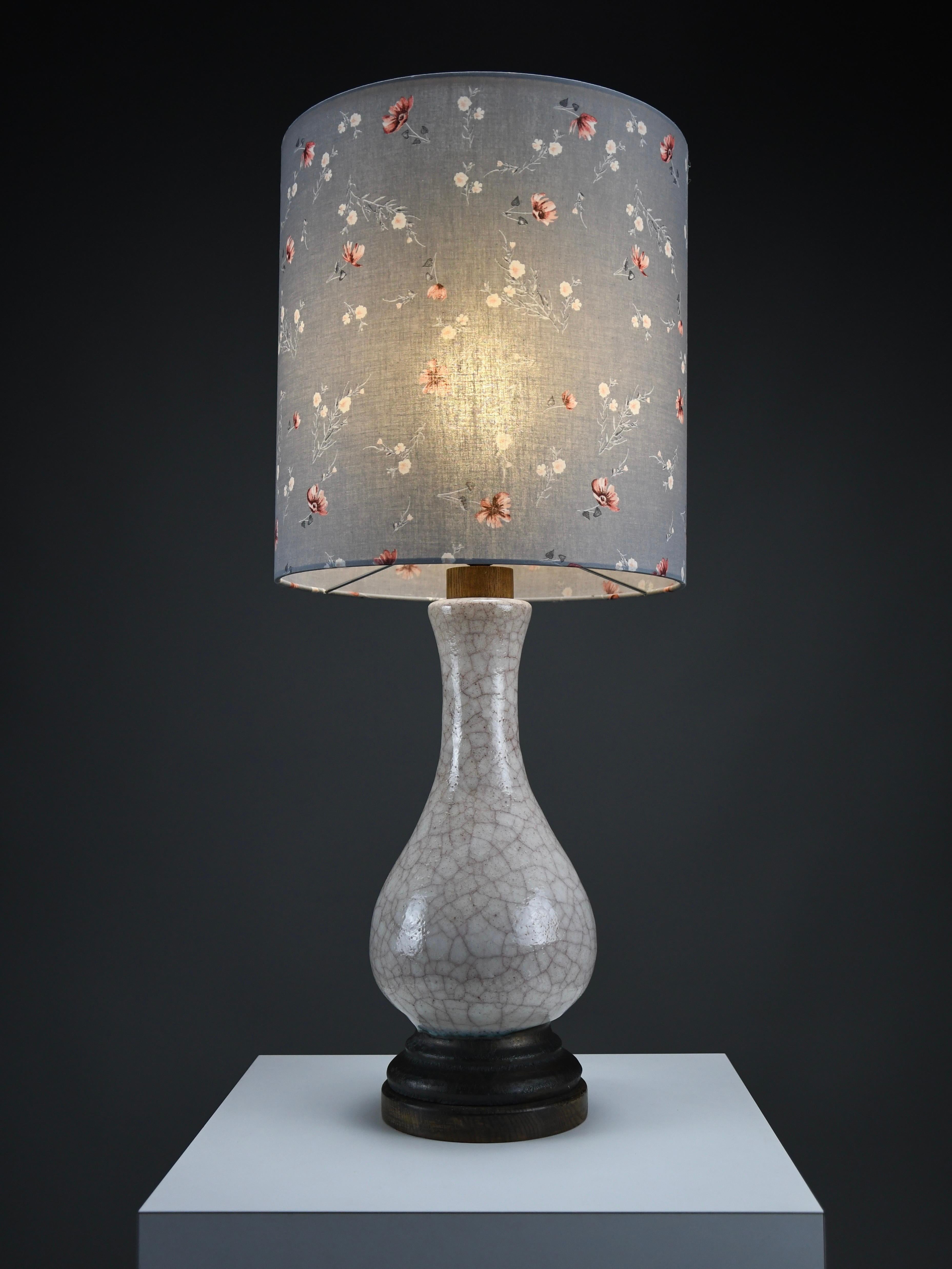 Ceramic Mid-Century Modern Craquelé Table Lamp by Pieter Groeneveldt, Netherlands, 1960s For Sale