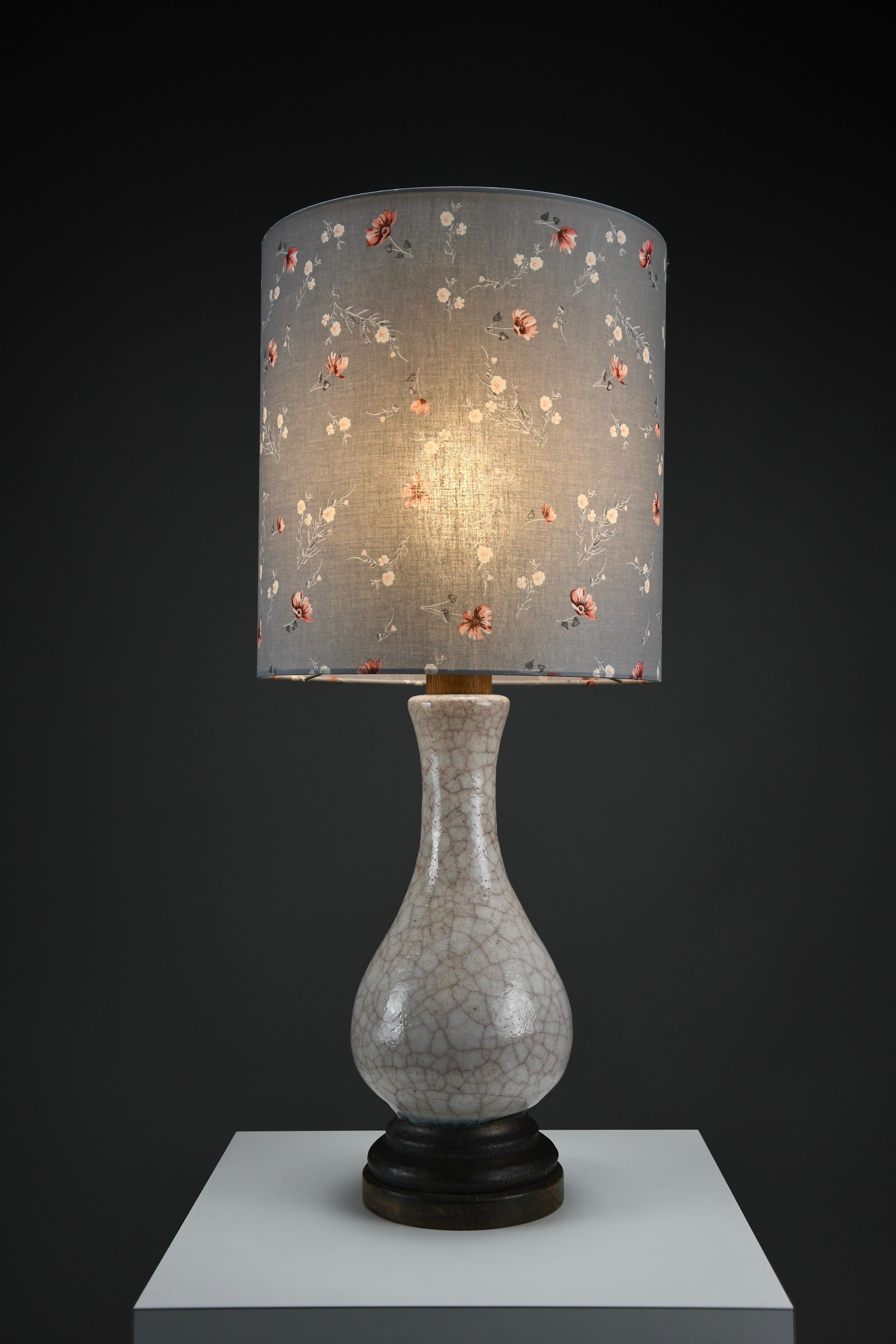 Dutch Mid-Century Modern Craquelé Table Lamp by Pieter Groeneveldt, Netherlands, 1960s For Sale