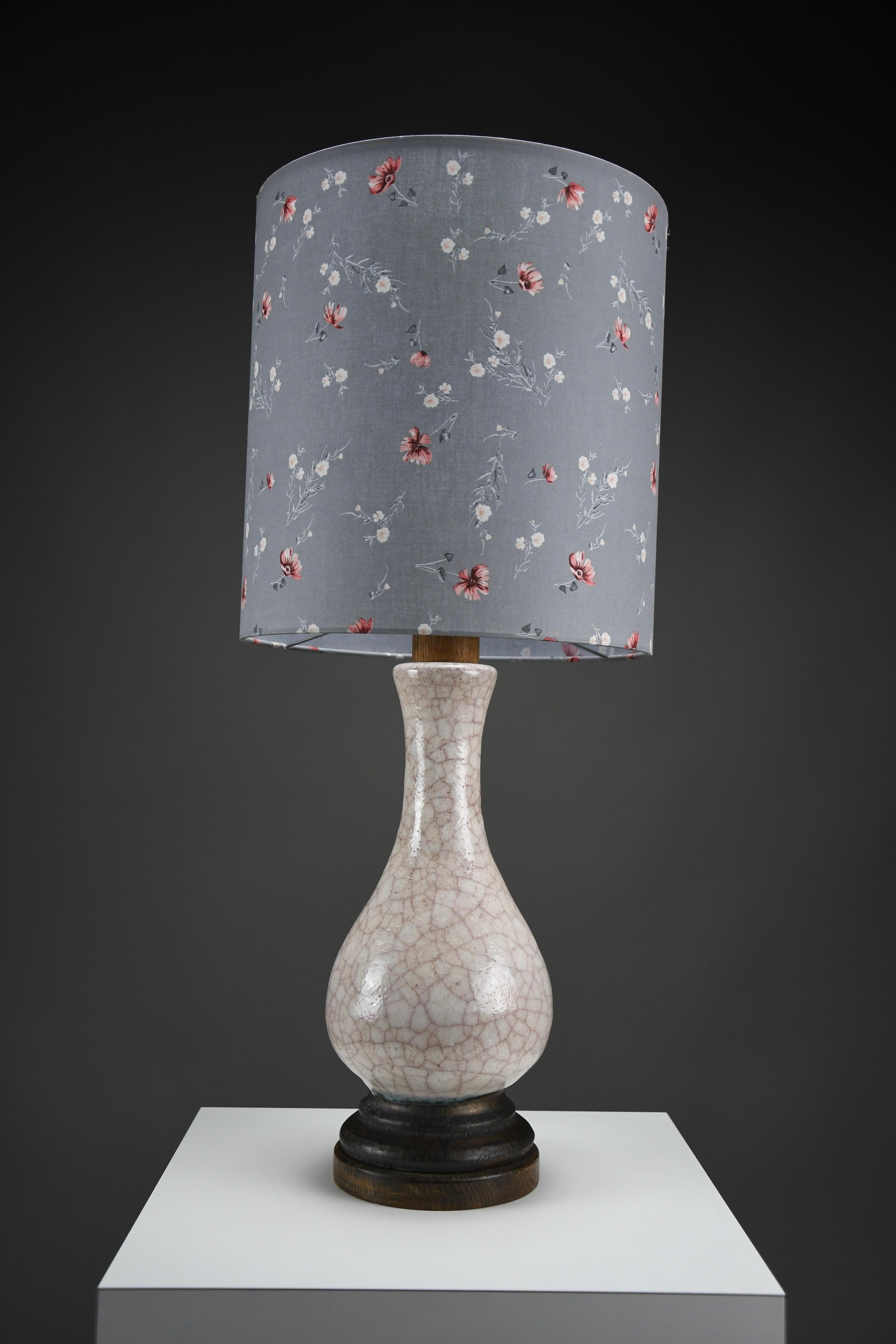Mid-Century Modern Craquelé Table Lamp by Pieter Groeneveldt, Netherlands, 1960s For Sale 2