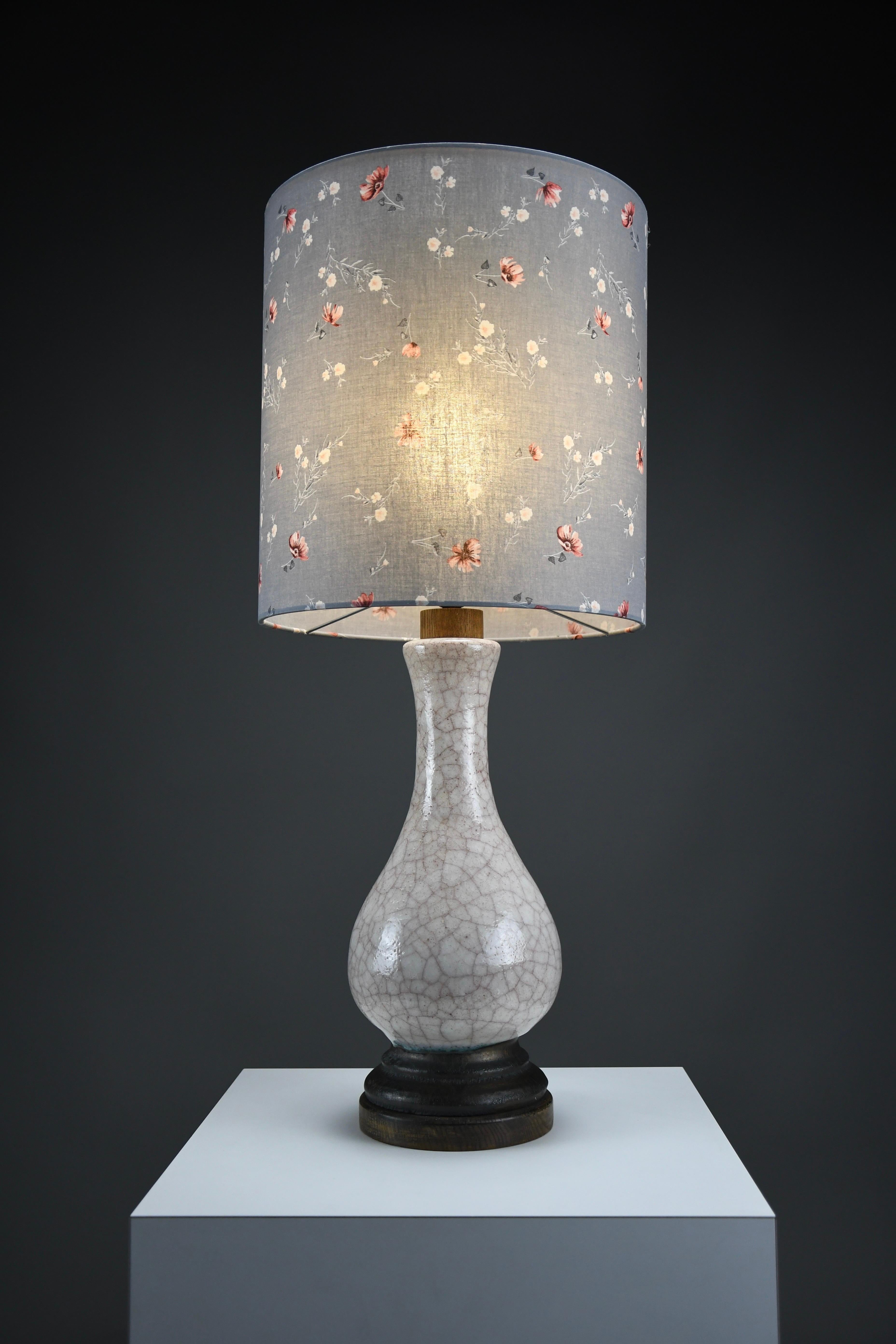 Mid-Century Modern Craquelé Table Lamp by Pieter Groeneveldt, Netherlands, 1960s For Sale 6