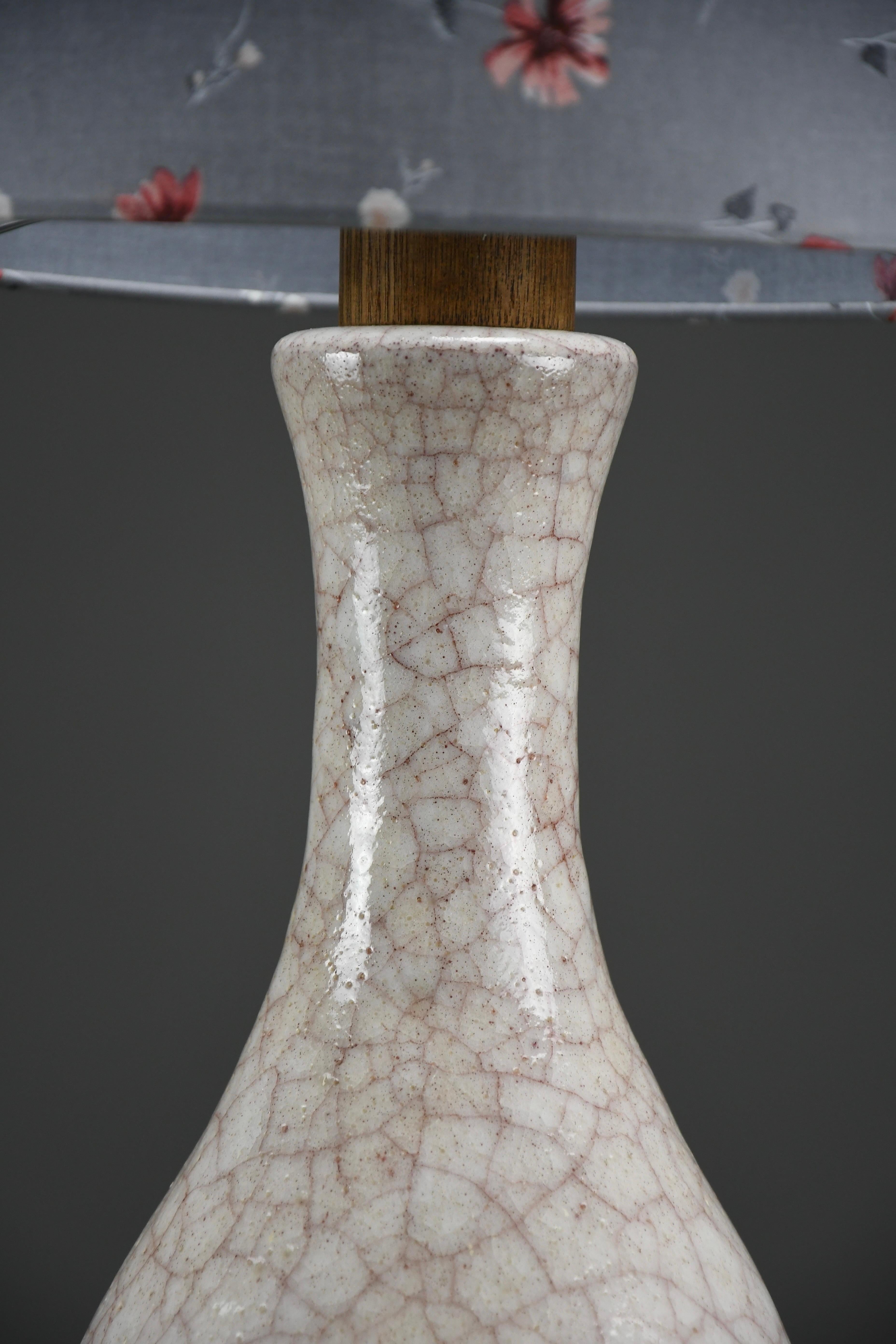 Mid-Century Modern Craquelé Table Lamp by Pieter Groeneveldt, Netherlands, 1960s For Sale 4