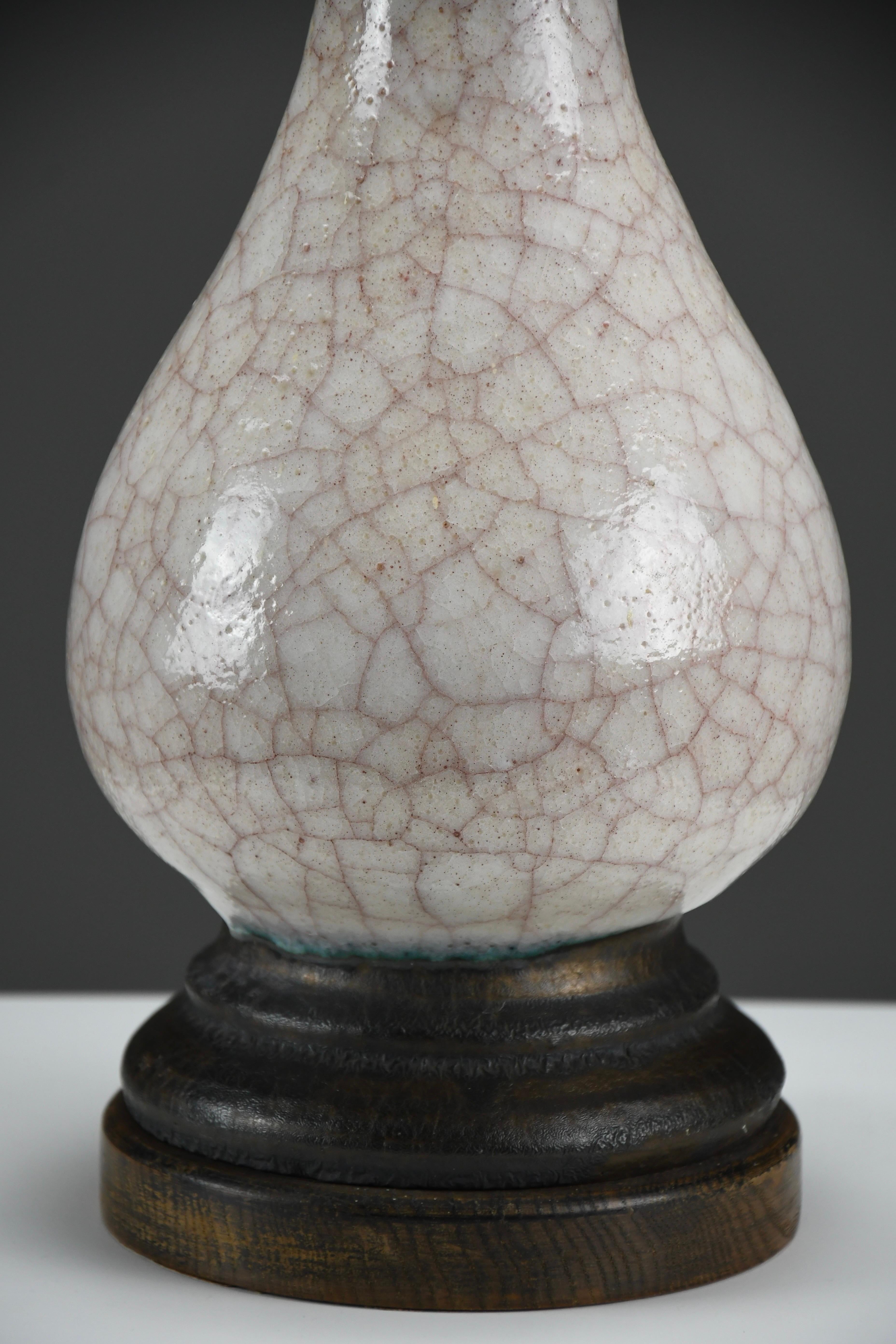 Mid-Century Modern Craquelé Table Lamp by Pieter Groeneveldt, Netherlands, 1960s For Sale 5