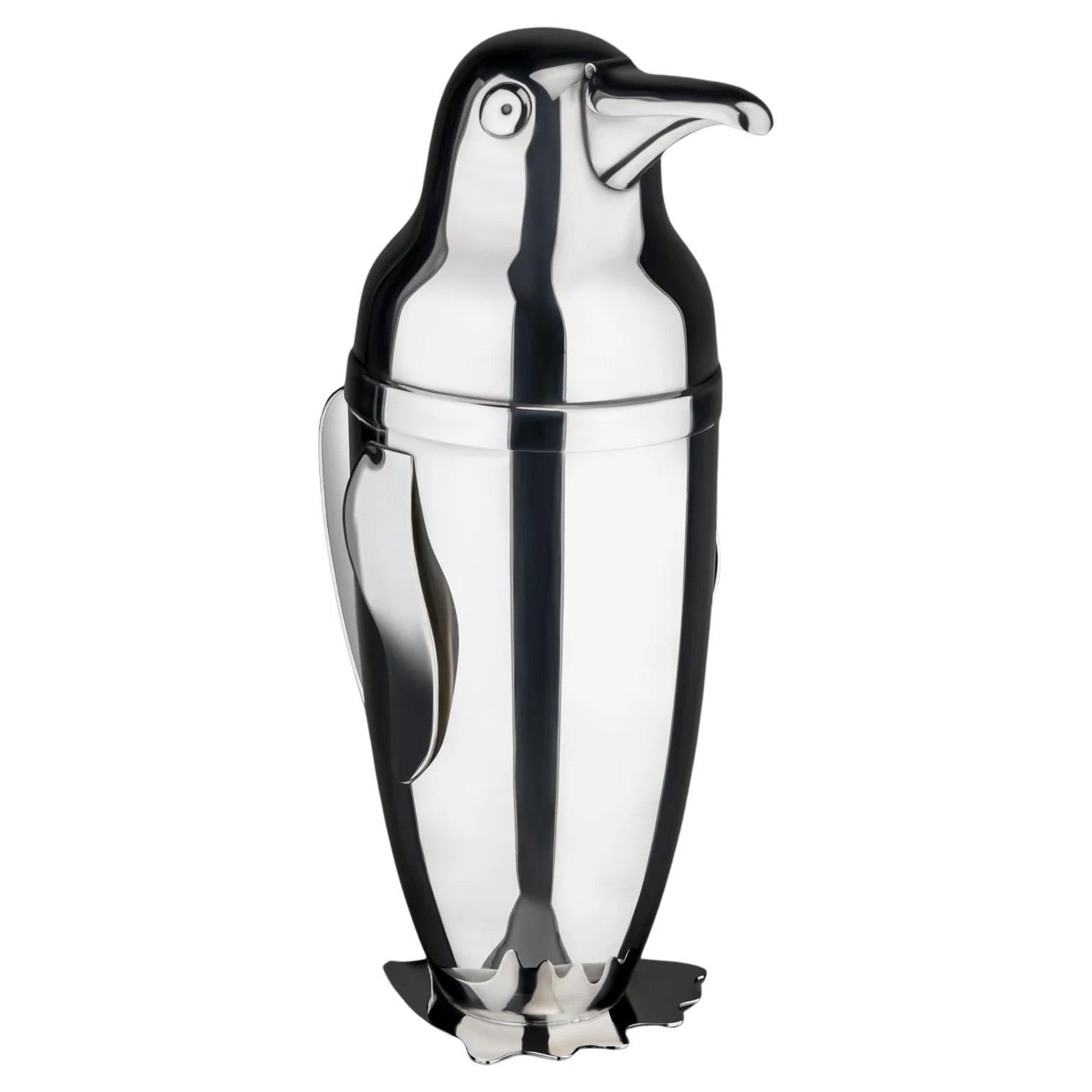 Napier Art Deco versilberter Cocktail-Shaker Penguin