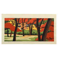 “Gioji Temple, Kyoto” — Japanese Artist's Proof woodblock print by Masao Ido