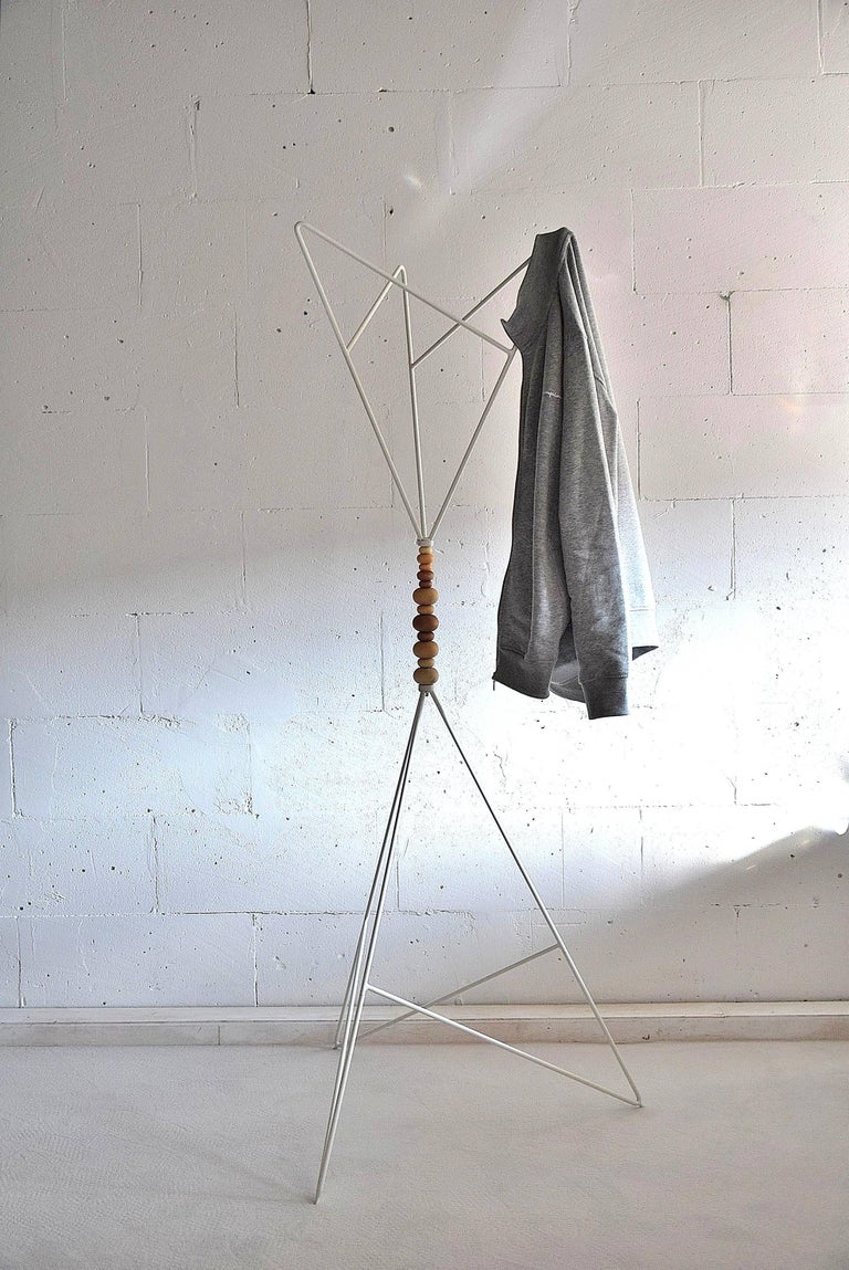 Scandinavian Sculptural Modern White Coat Stand For Sale at 1stDibs