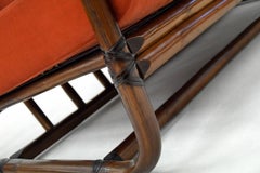 Mid-century Modern Italian Bamboo Two-Seat Lounge Sofa