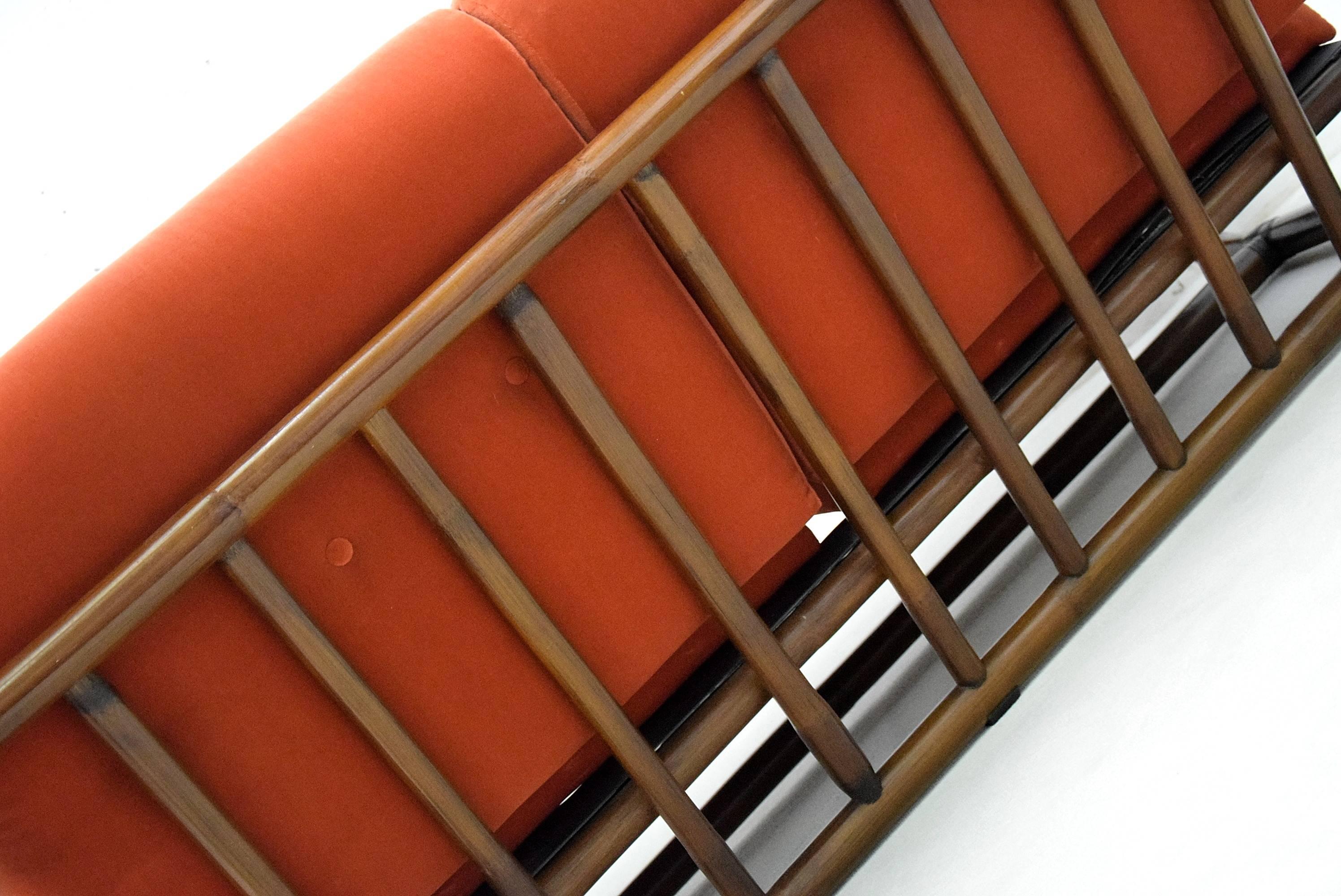 Mid-20th Century Mid-century Modern Italian Bamboo Two-Seat Lounge Sofa For Sale