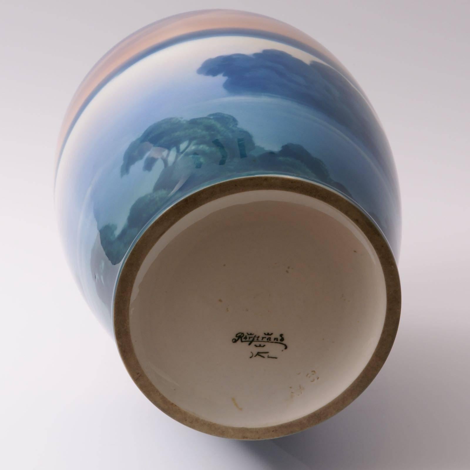 20th Century Swedish Porcelain Vase by Rörstrand circa 1910 and Karl Lindstrom For Sale