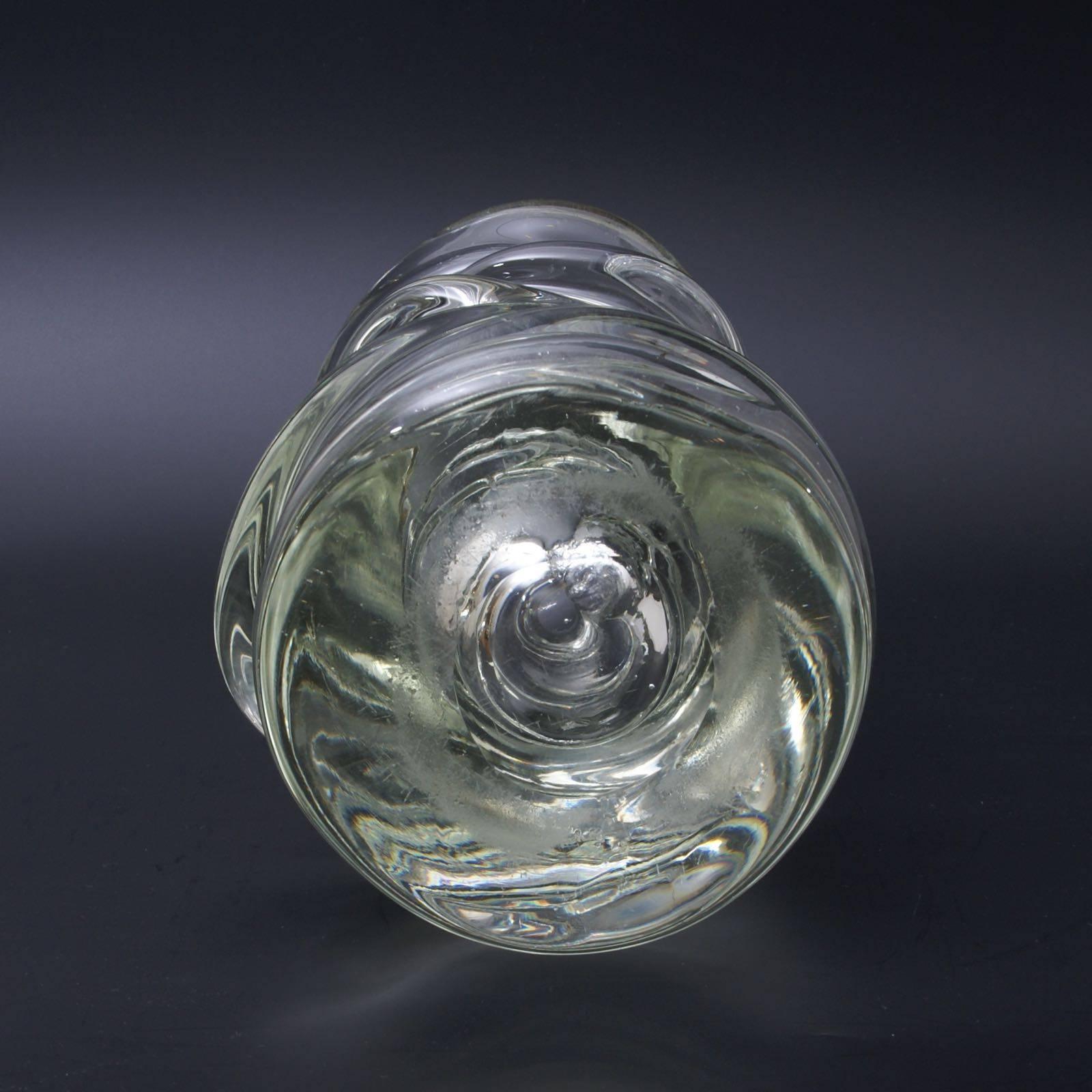 Mid-20th Century Sculptural Fifties Clear Glass Vase by André Thuret For Sale