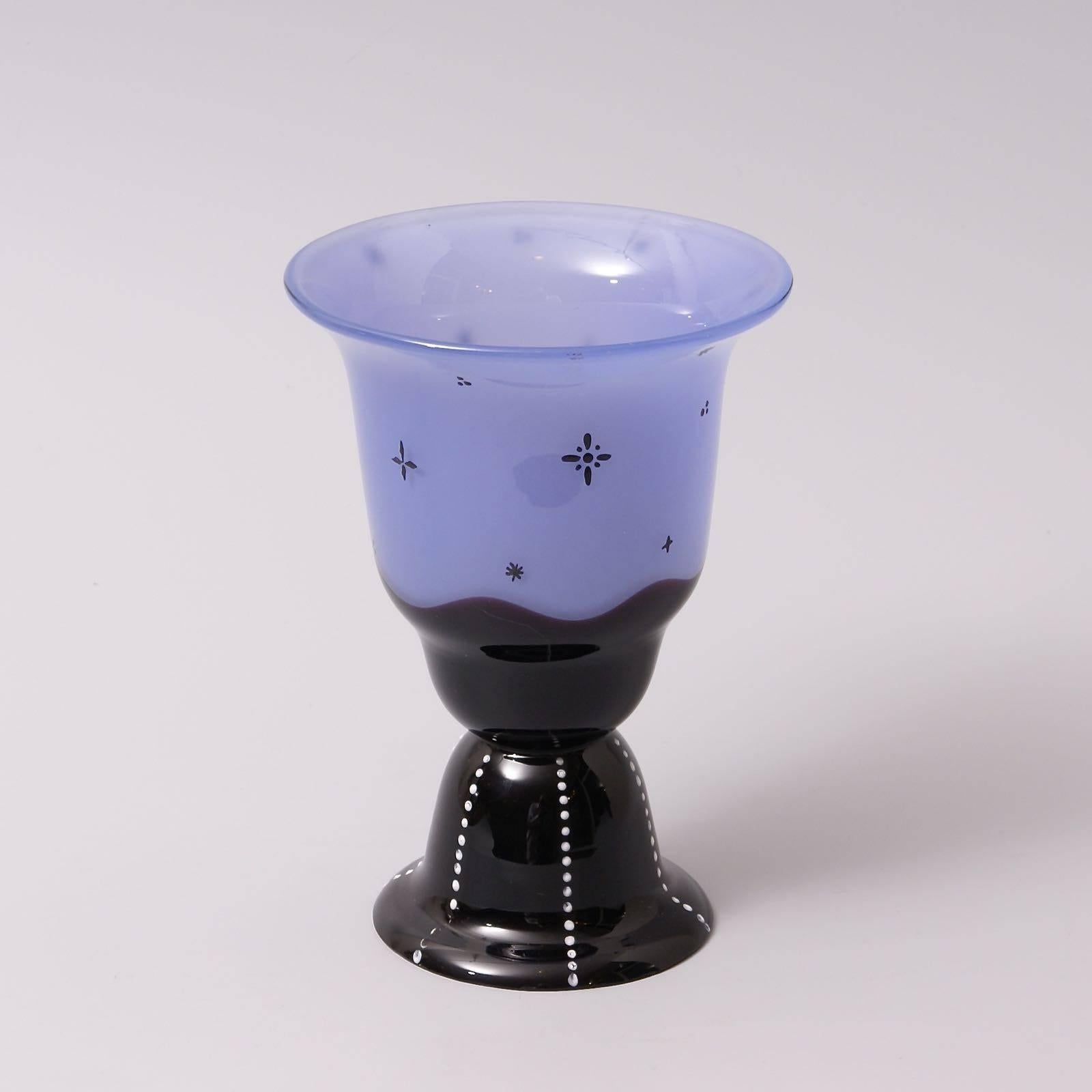 Vienna Secession Loetz Black and Blue Glass Vase by Dagobert Peche, Austria, circa 1917 For Sale