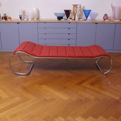 Rare Chrome and Leather Bauhaus Thonet LS 23 Daybed by Anton Lorenz
