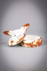 French Porcelain Fennec Fox Box, Theodore Haviland Limoges, circa 1960