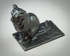 Italian Bronze Cat Sculpture, Guido Righetti, circa 1925