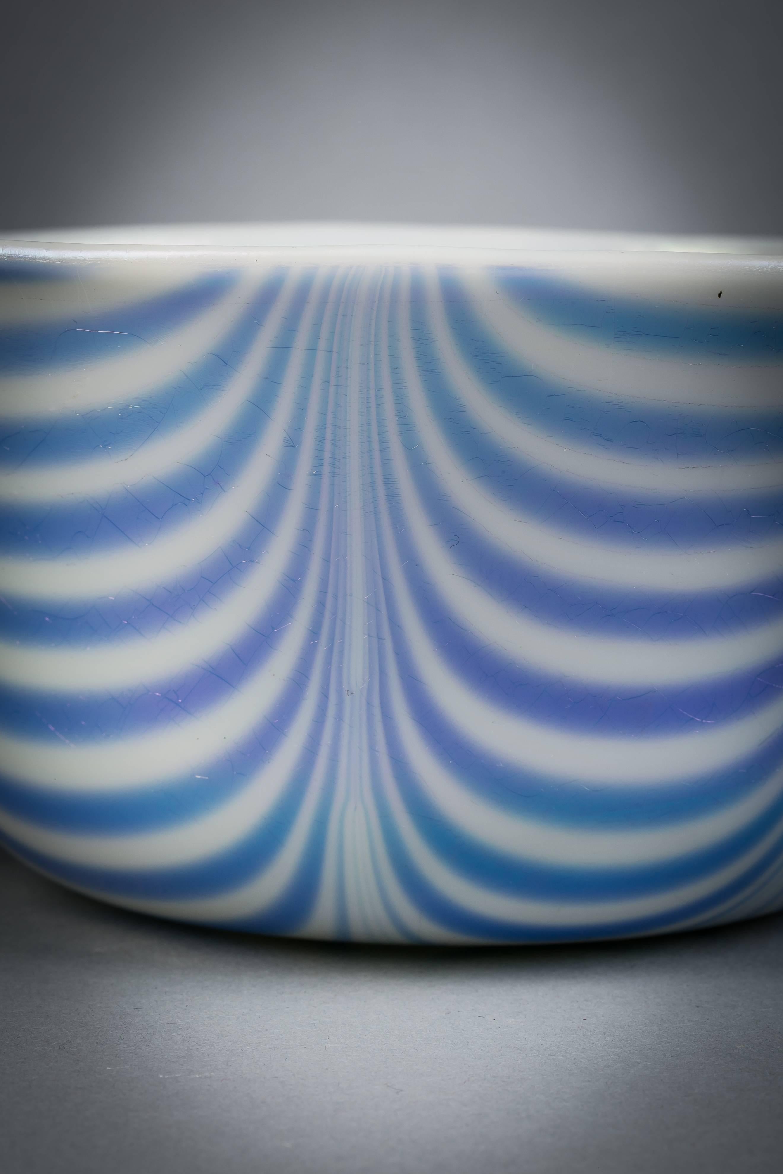 Blue and white Durand glass bowl.