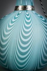 English Silver-Mounted Swirled Glass Perfume Bottle