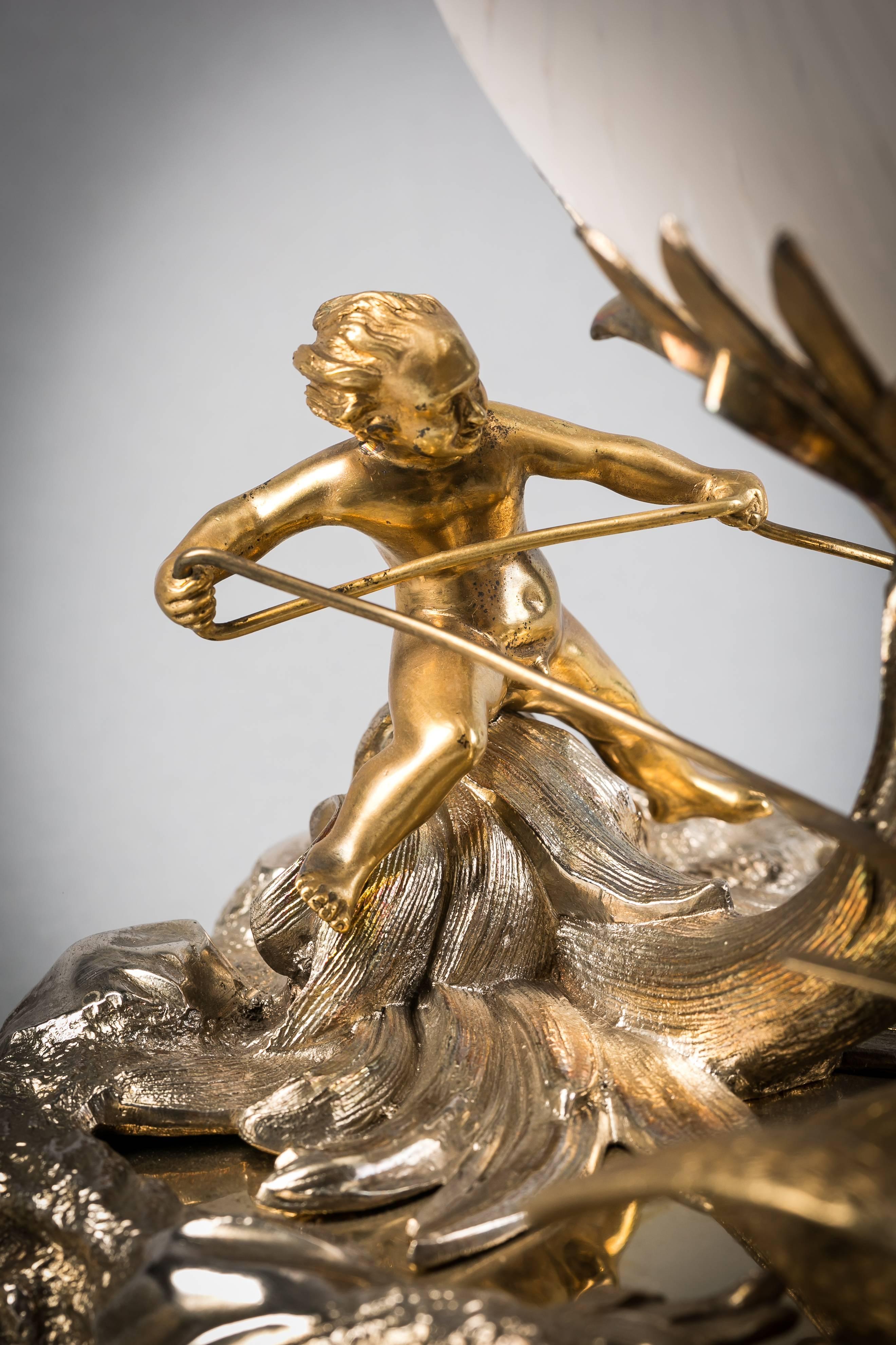 Corne d'abondance victorienne en argent et cristal, 1846.