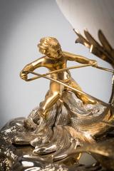 Victorian English Silver Plate and Crystal Cornucopia, 1846