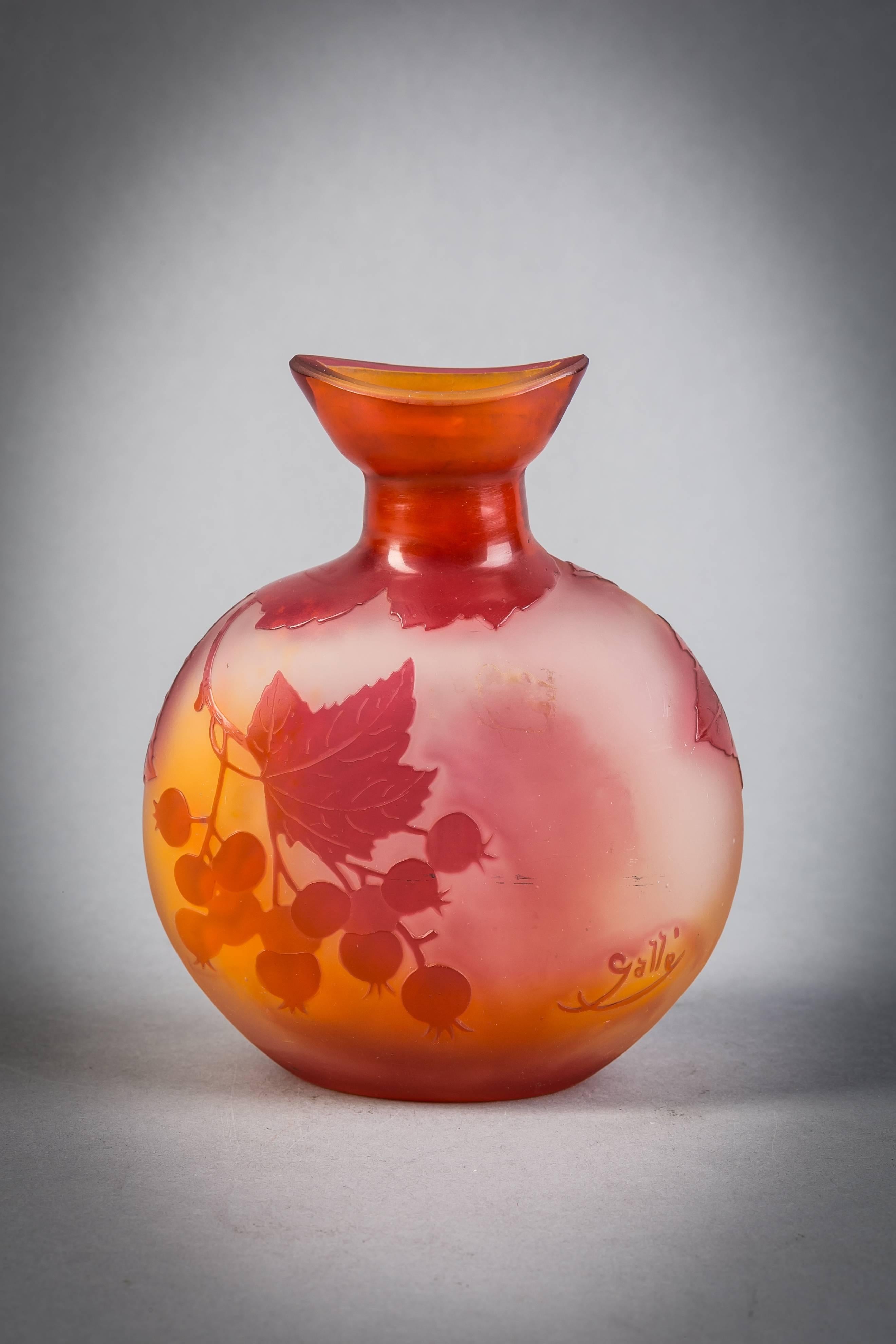 Galle Cameo glass vase, circa 1900.