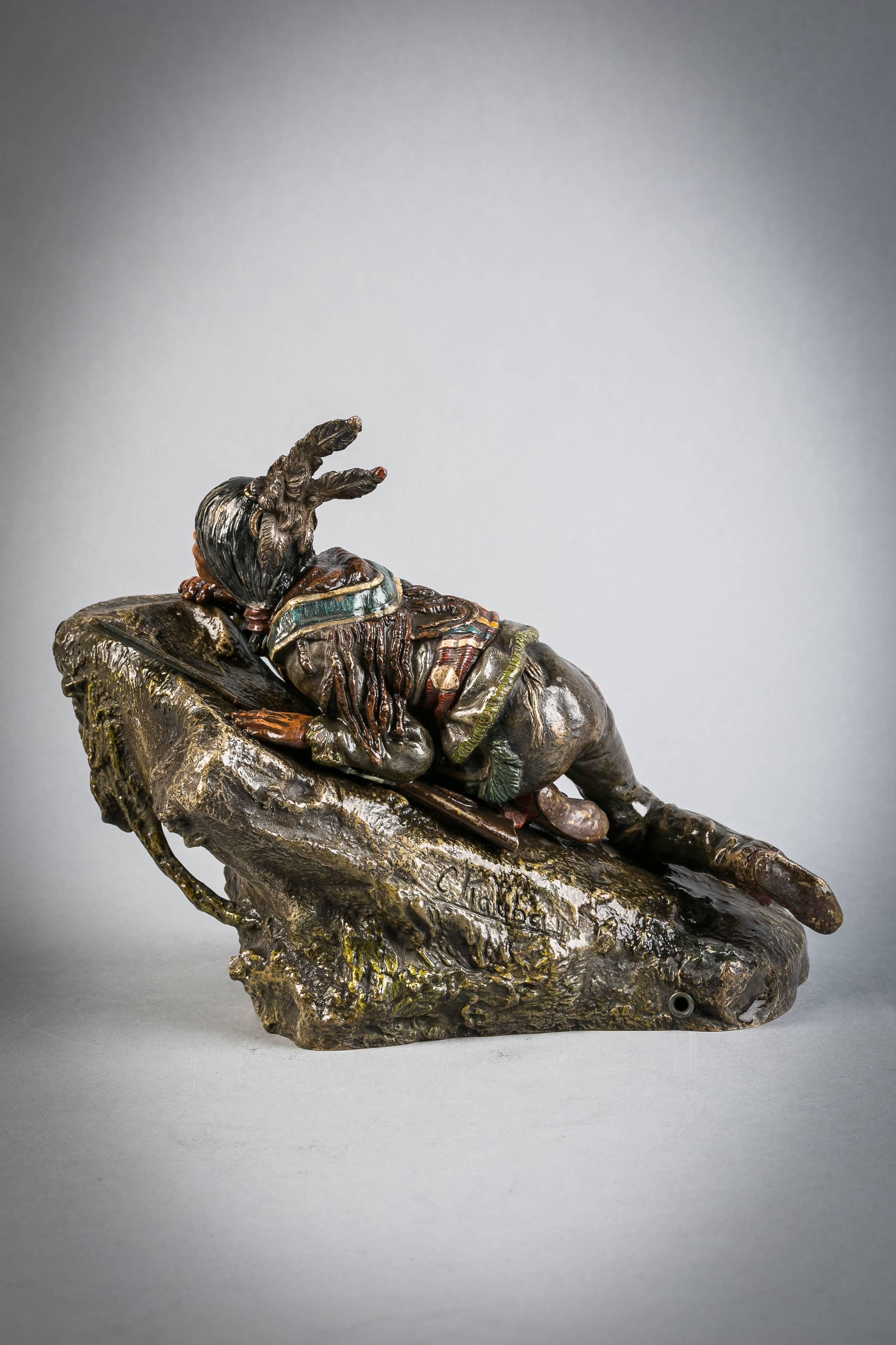 Austrian Bronze Indian Group, Carl Kauba (1865-1922) In Excellent Condition For Sale In New York, NY