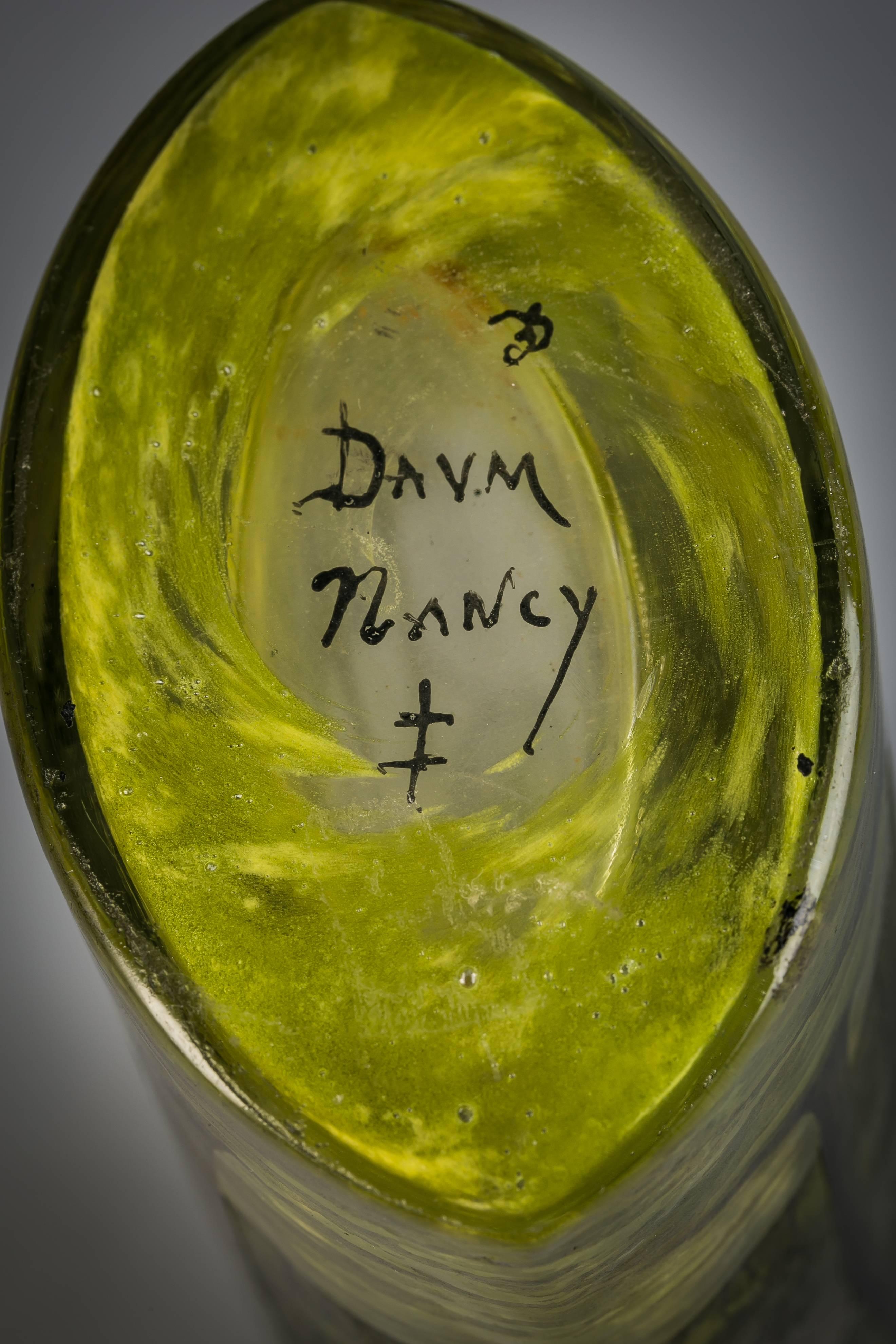 Francese Vaso cilindrico Daum Nancy, 1910 circa in vendita