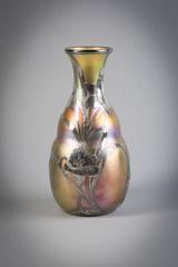 Silver Overlay Vase, Quezal, circa 1900