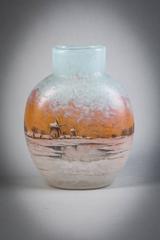 Daum Nancy Dutch Landscape Vase, circa 1900