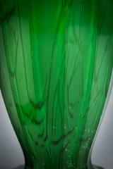 Pair of Bohemian Green and Gilt Glass Vases, circa 1840